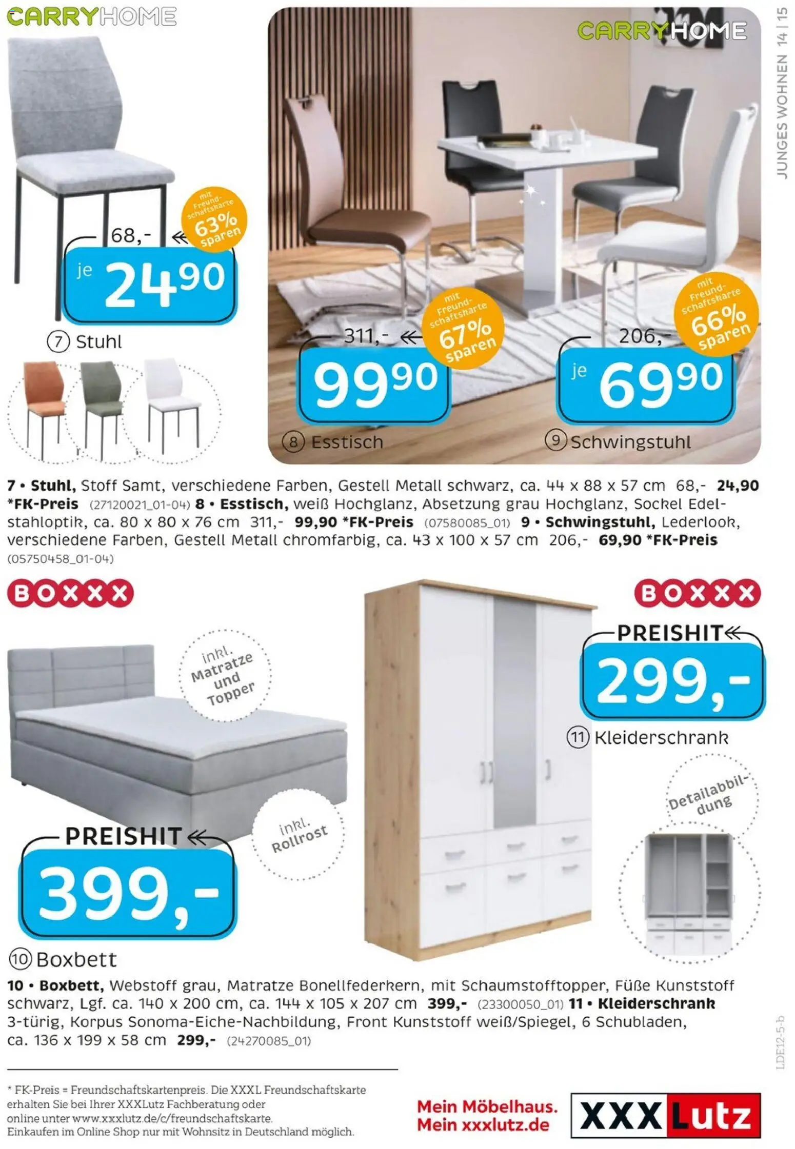 XXXL Lutz Frohe Weihnachten – gültig ab 30.11.2025 | Seite: 15 | Produkte: Esstisch, Matratze, Stuhl, Topper