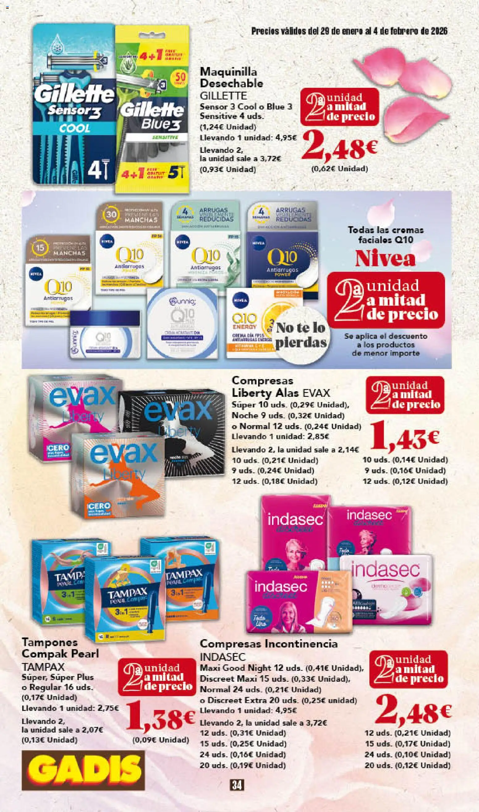 Gadis - folleto │ válido desde el 29.01.2026 | Página: 34 | Productos: Tampones, Té, Γλυφιτζούρι