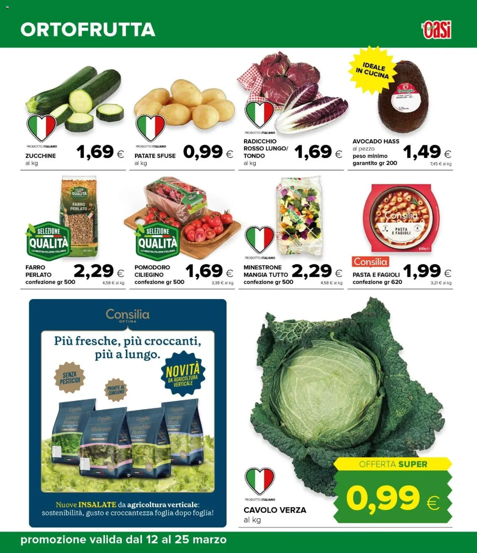 Volantino Oasi del 12.03.2026 | Pagina: 13 | Prodotti: Misticanza, Avocado, Pomodori, Cavolo
