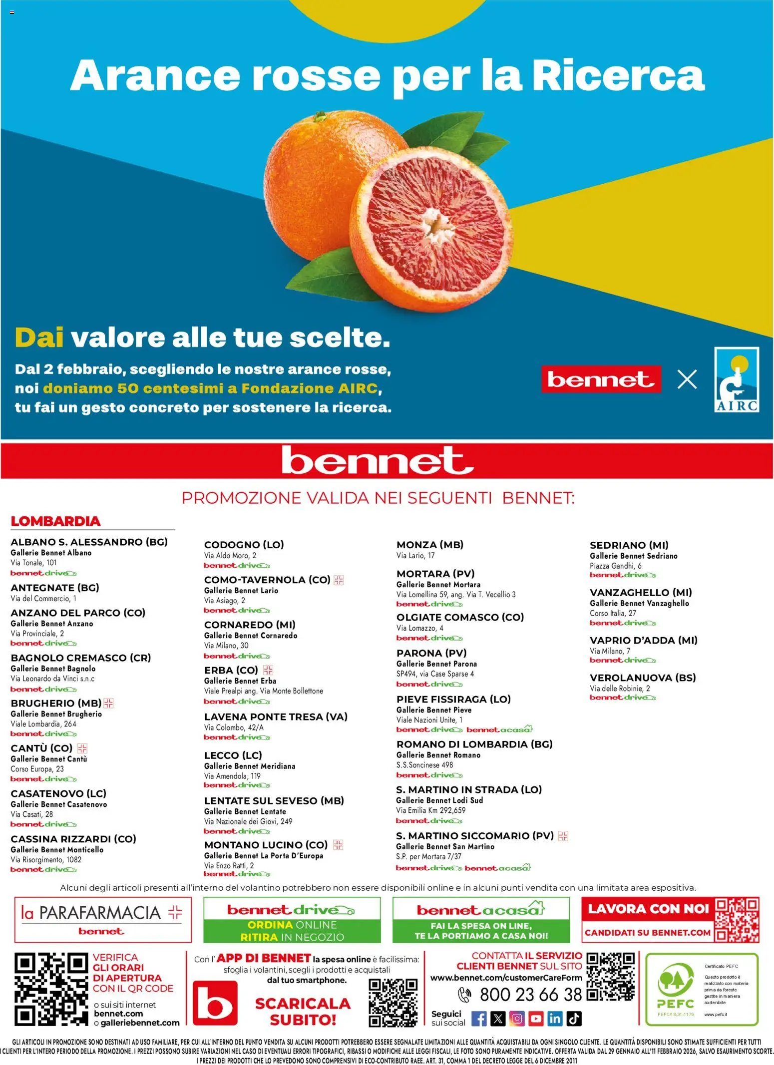 Volantino bennet del 29.01.2026 | Pagina: 40 | Prodotti: Arance, Tè