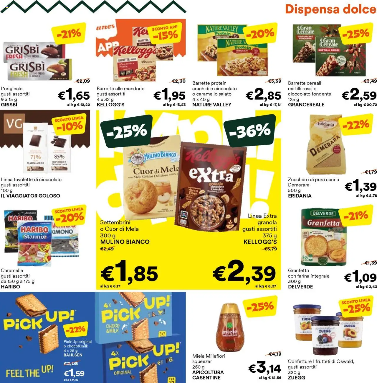 Volantino Unes del 27.08.2025 | Pagina: 13 | Prodotti: Caramelle, Cereali, Mandorle, Miele