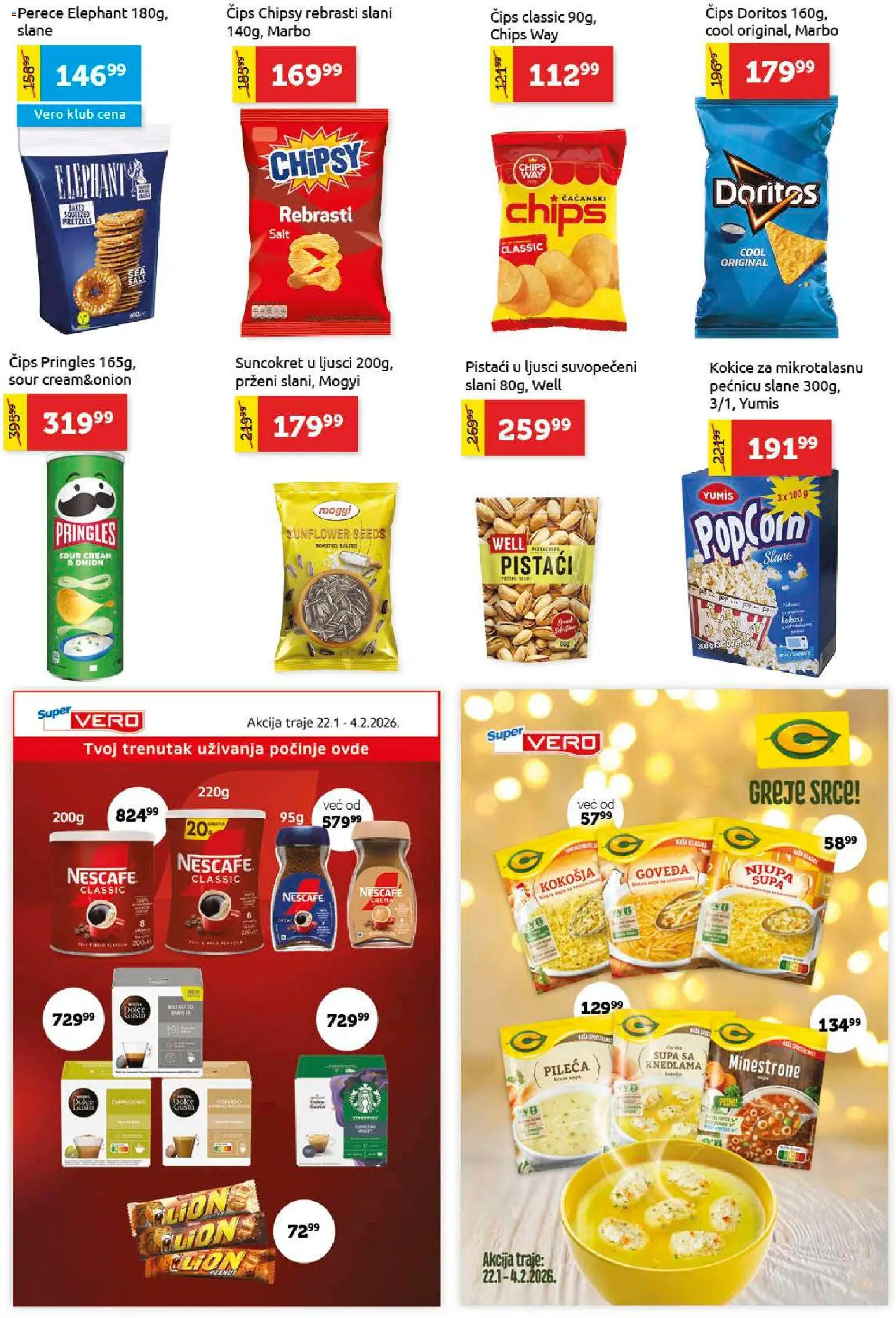 SuperVERO katalog - važi od 22.01.2026 | Strana: 15 | Proizvode: Čips, Pistaći, Doritos, Nescafé