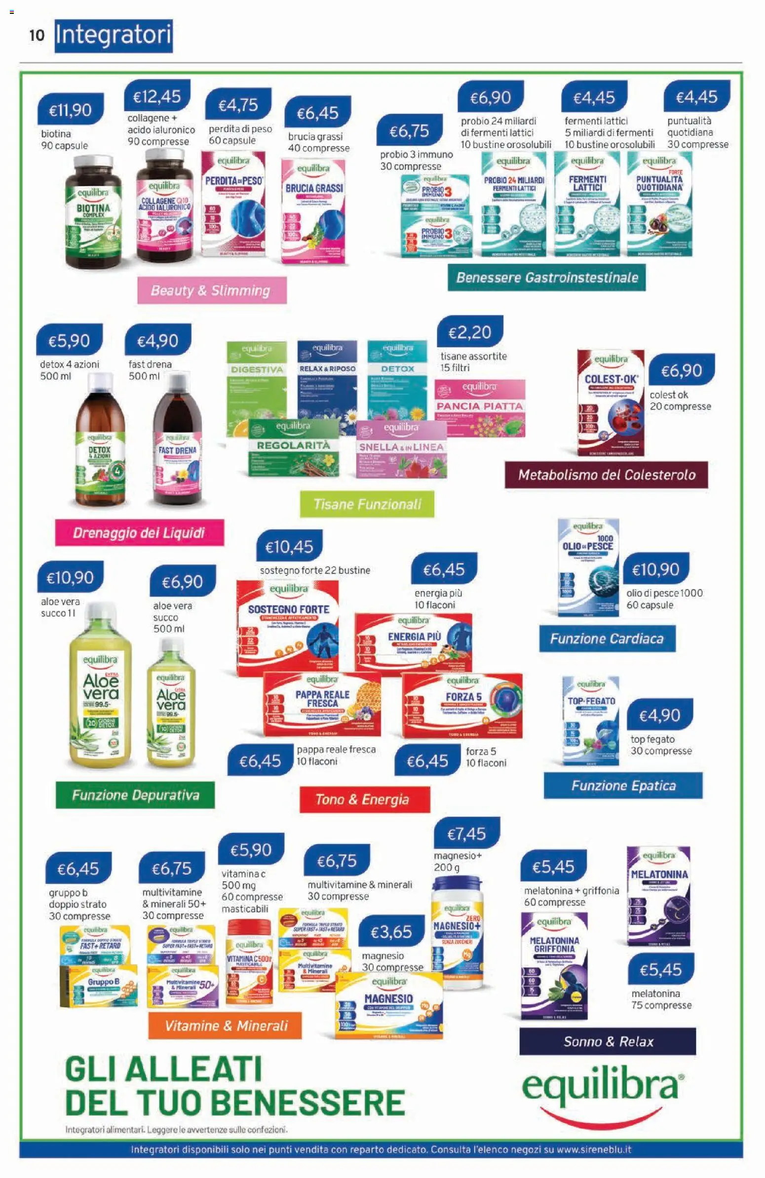 Volantino Sirene Blu del 03.03.2026 | Pagina: 10 | Prodotti: Succo, Pesce, Olio, Aloe vera