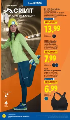 LIDL - Prévisualisation de Crivit Veste hybride thermique femme, Du S au XL selon modèle. Ex. Textile tissé 100% polyester (recyclé) et maille 95% polyester (recyclé) et 5% élasthanne (LYCRA®). L'unité au choix. n°486675 valide à partir de 23.10.2025 | Page: 68