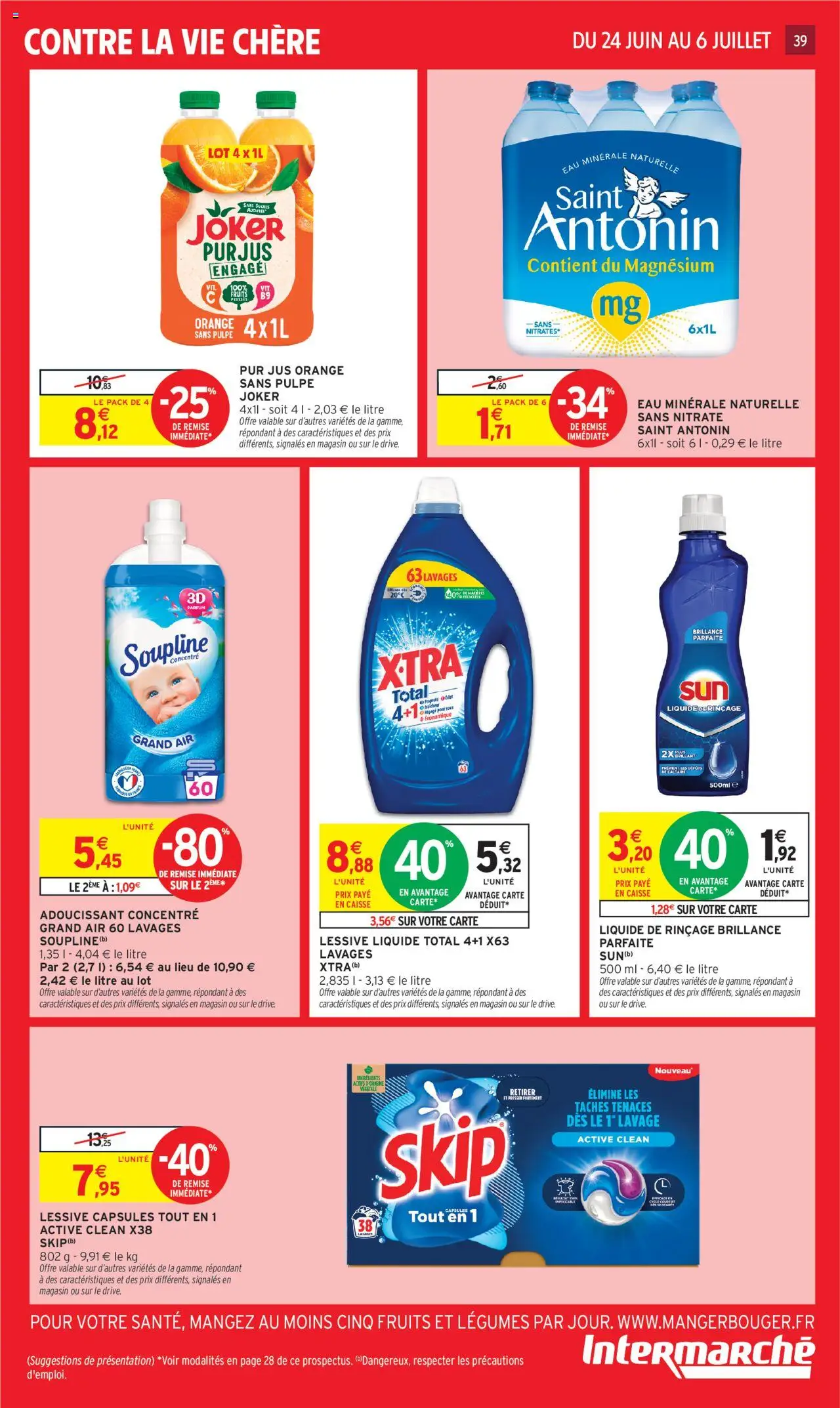  | Page: 41 | Produits: Eau minérale, Soupline, Lessive Liquide, Adoucissant