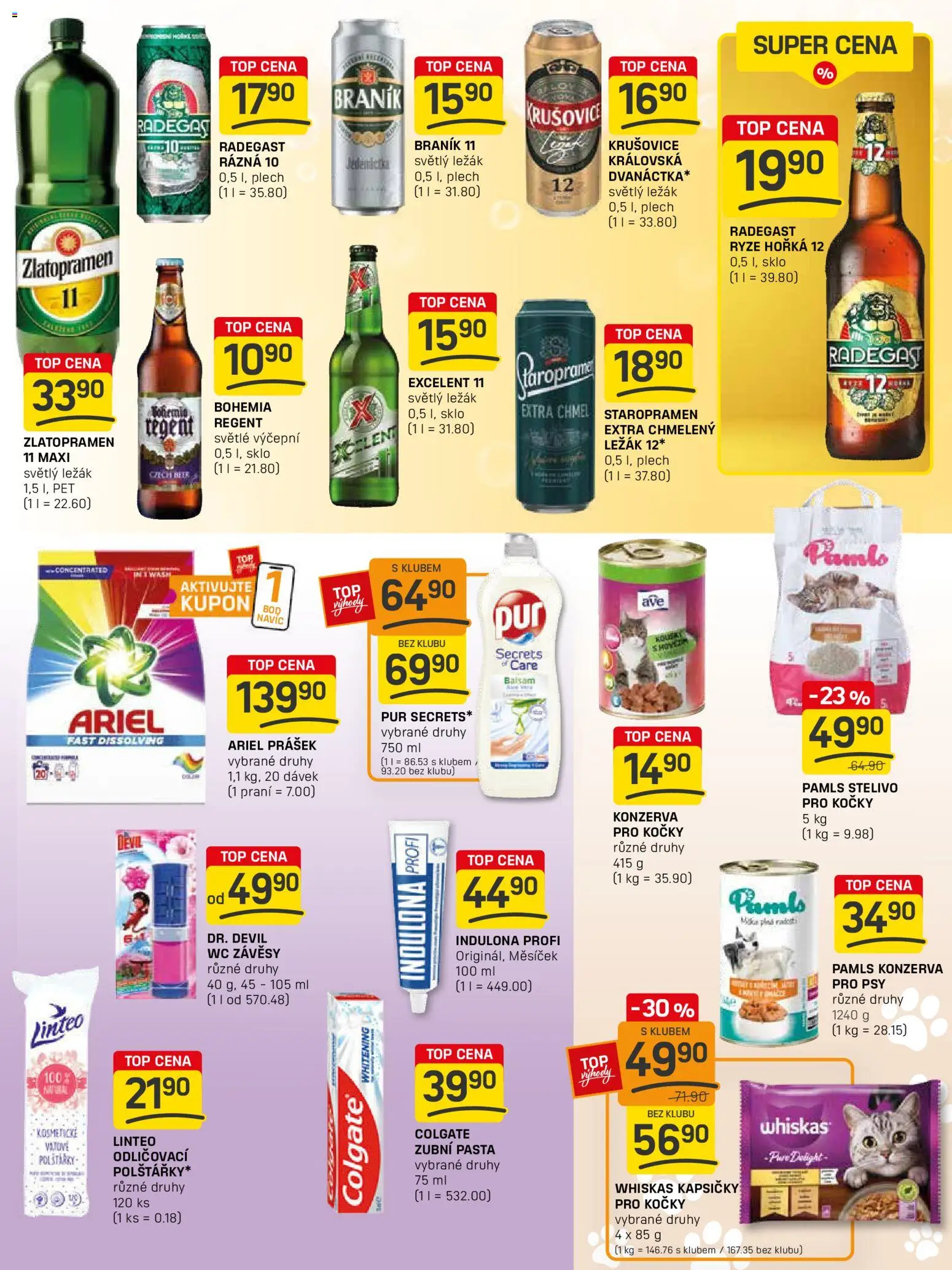 Flop leták - FlopTop od 02.01.2026 | Strana: 15 | Produkty: Radegast Ryze Hořká 12, Krušovice, Wc, Konzerva pro kočky