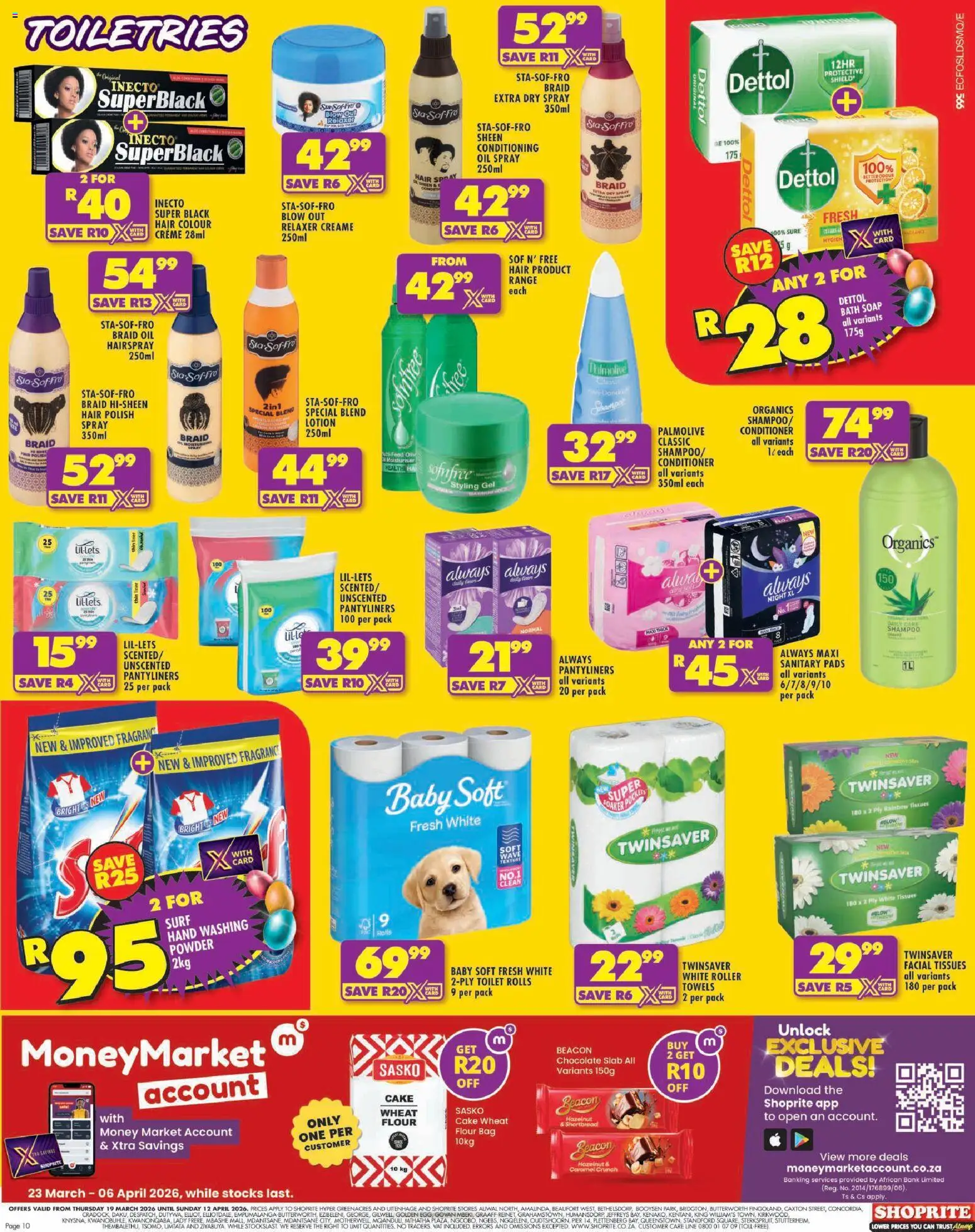 New Shoprite catalogue – valid from 19.03.2026 | Page: 10 | Products: Toilet, Bath, Fragrance, Washing powder