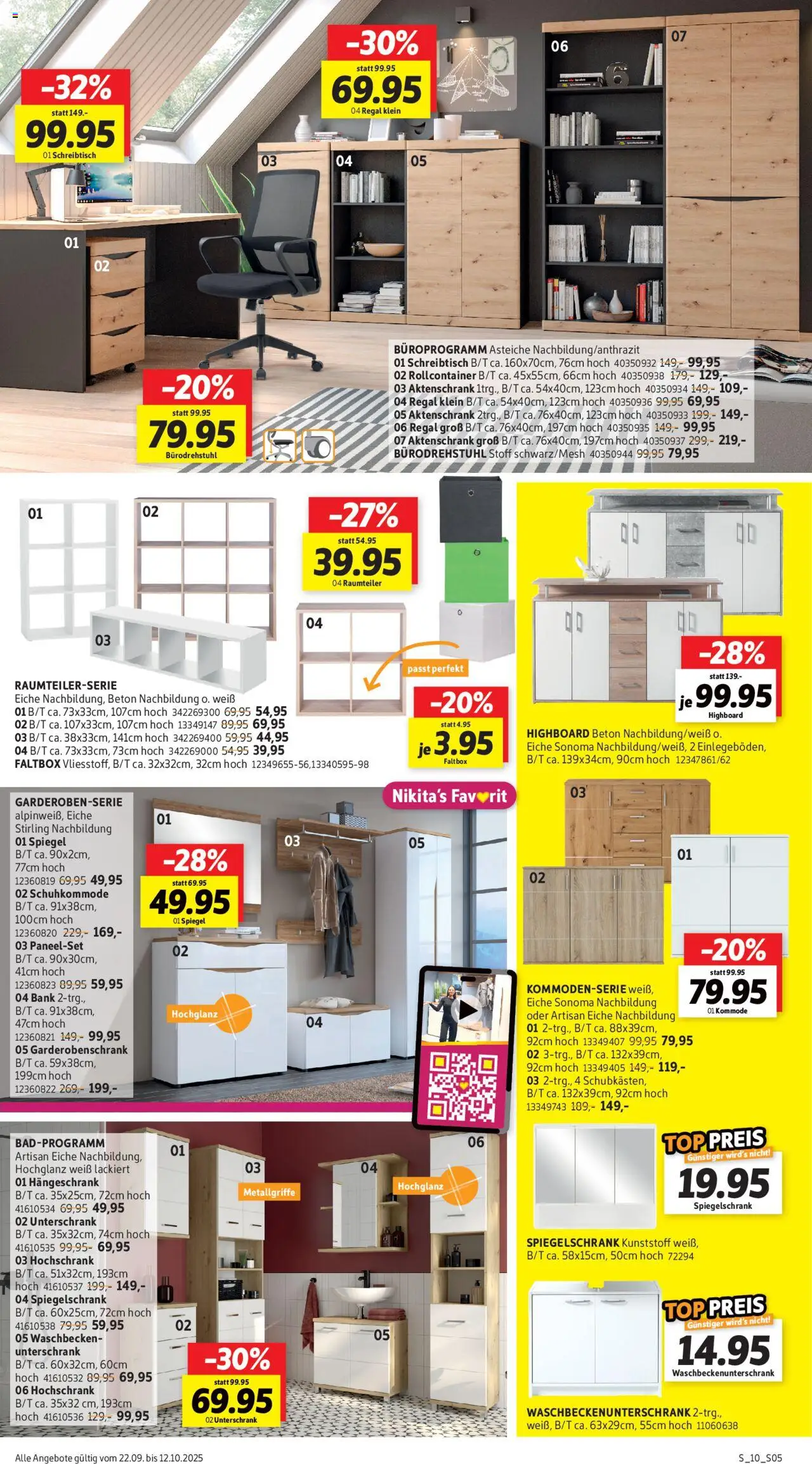 Sconto Prospekt 	 – gültig ab 22.09.2025 | Seite: 5 | Produkte: Waschbecken, Spiegel, Garderobenschrank, Spiegelschrank