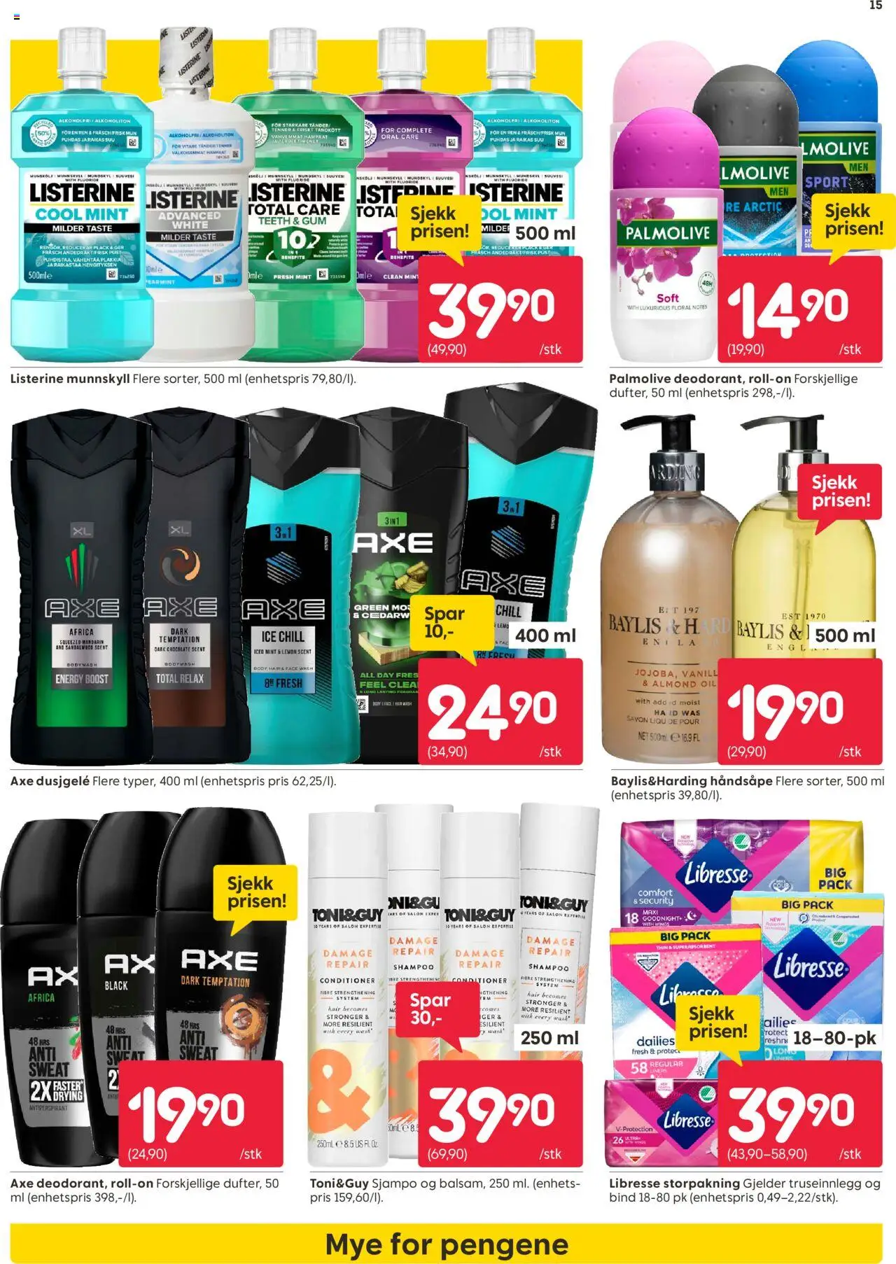  | Side: 15 | Produkter: Body, Håndsåpe, Bind, Table en plastique