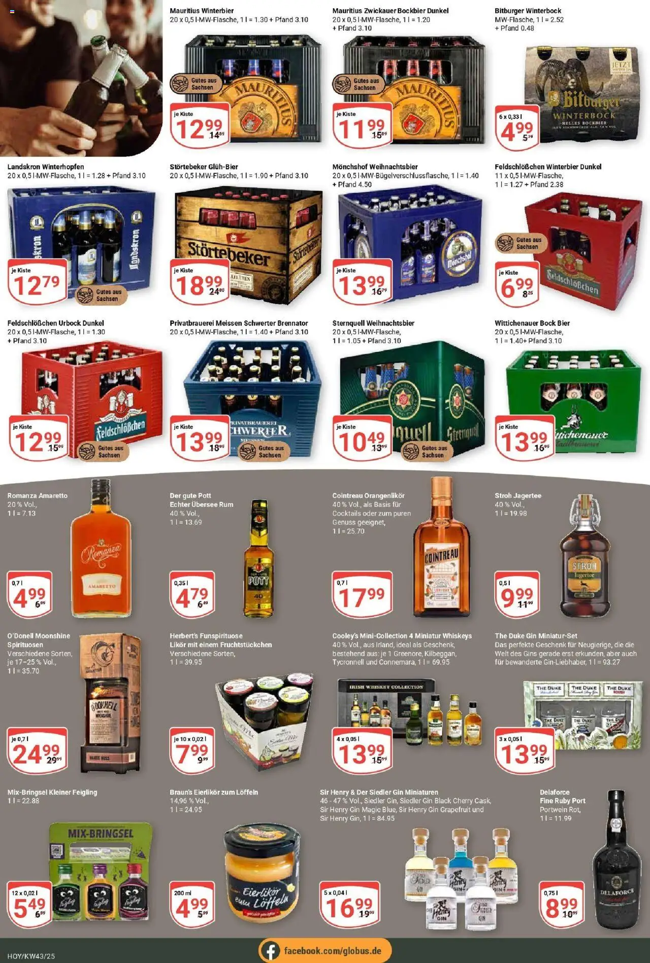Globus prospekt Hoyerswerda	 – gültig ab 19.10.2025 | Seite: 18 | Produkte: Bitburger, Monchshof, Likör, Rum