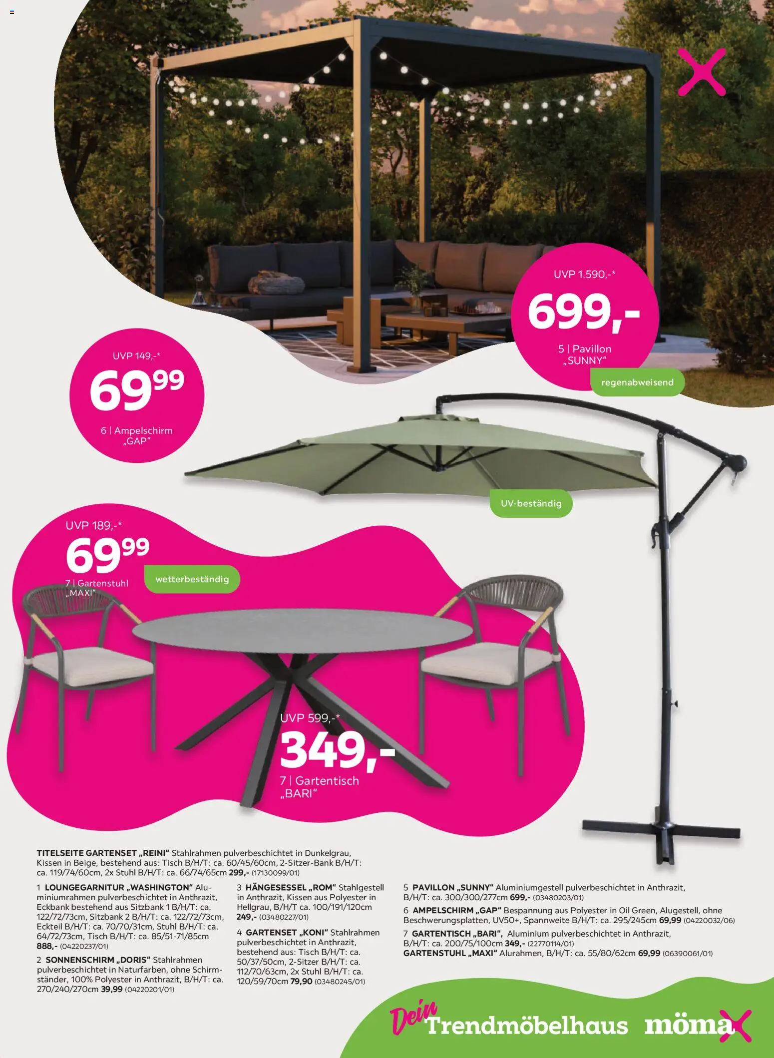 Mömax Prospekt aktuell gültig ab 28.04.2026 | Seite: 3 | Produkte: Kissen, Tisch, Stuhl
