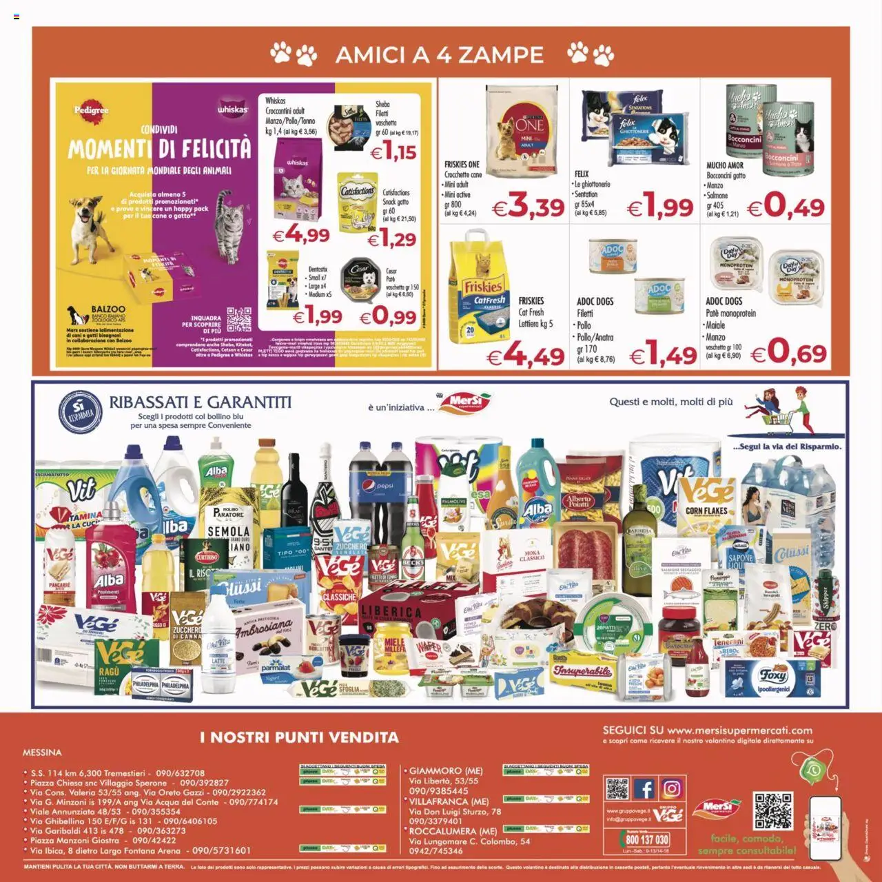 Volantino MerSi Supermercati del 08.10.2025 | Pagina: 16 | Prodotti: Pollo, Manzo, Zucchero, Letto