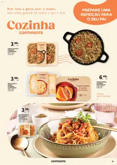 Pré-visualização ESPARGUETE À BOLONHESA COZINHA CONTINENTE, Esparguete à bolonhesa, EMB.: 350 G válido de 03.03.2026 | Página: 11 | Produtos: Esparguete, Bacalhau, Arroz, Natas