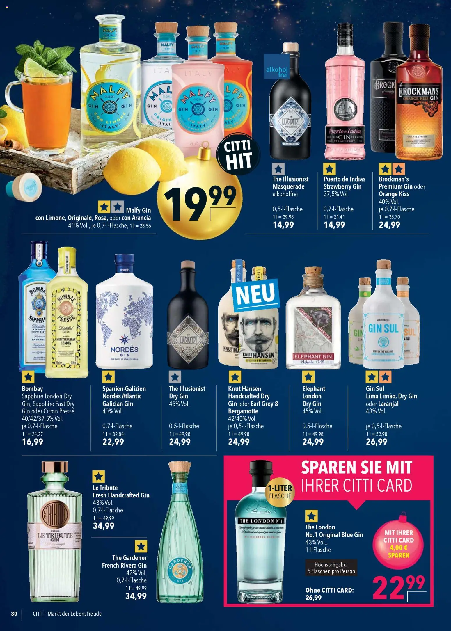 CITTI Markt Prospekt 	 – gültig ab 03.12.2025 | Seite: 30 | Produkte: Presse, Gin