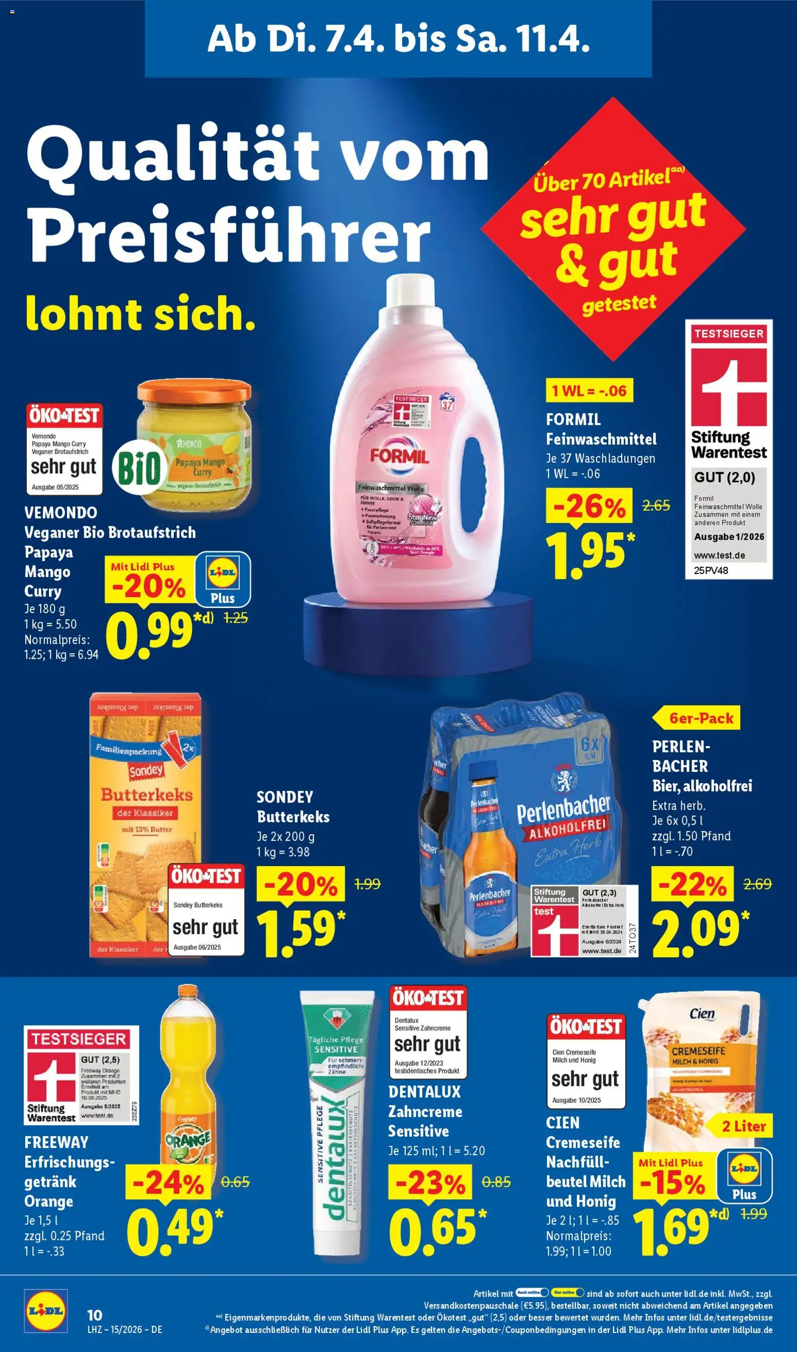 Lidl Německo leták od 07.04.2026 | Strana: 20 | Produkty: Mango, Test, Cien, Perlenbacher