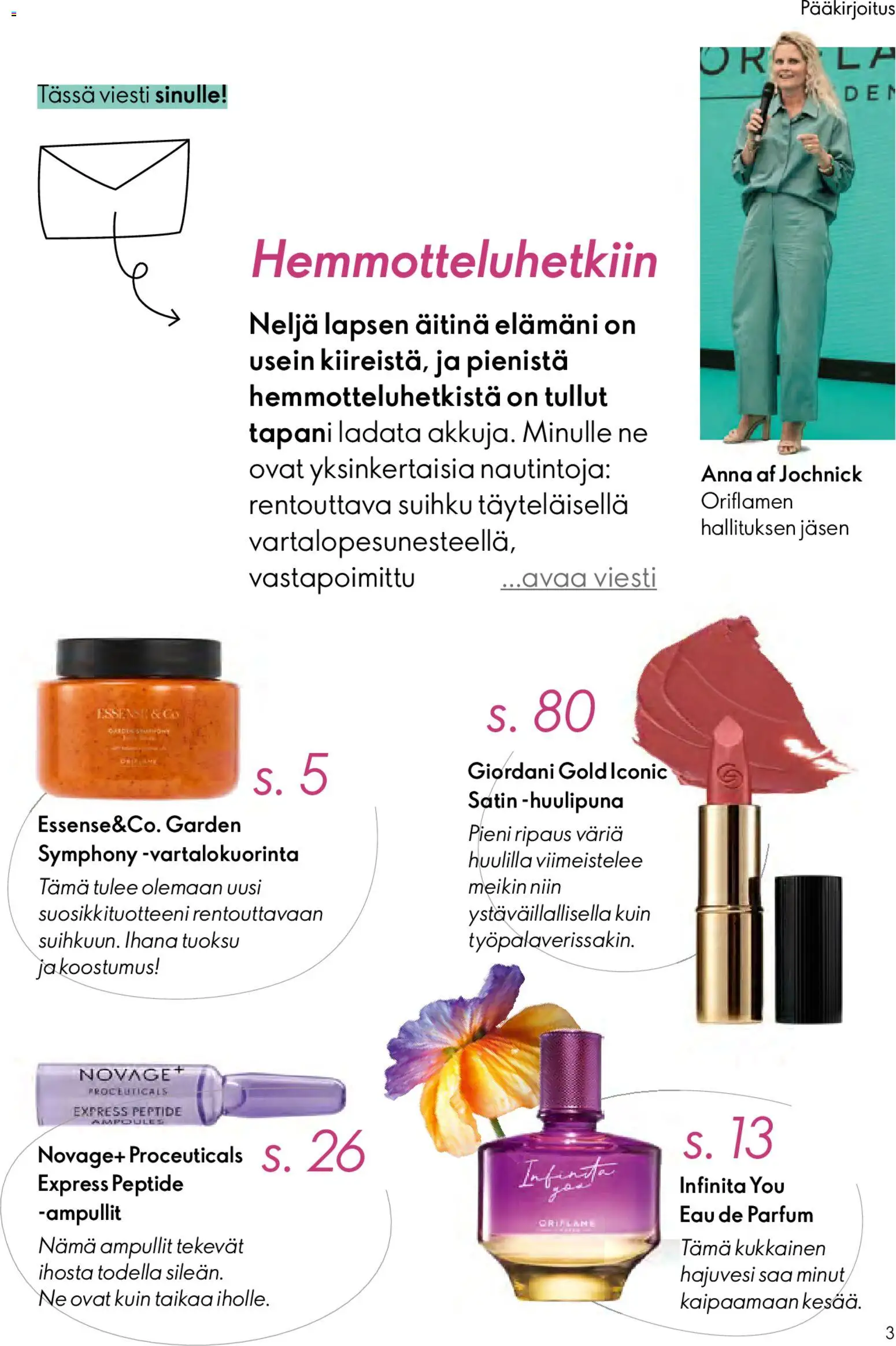 Oriflame - Esite 05 – voimassa 01.04.2026 alkaen | Sivu: 3 | Tuotteet: Hajuvesi, Tuoksu, Huulipuna, Suihku