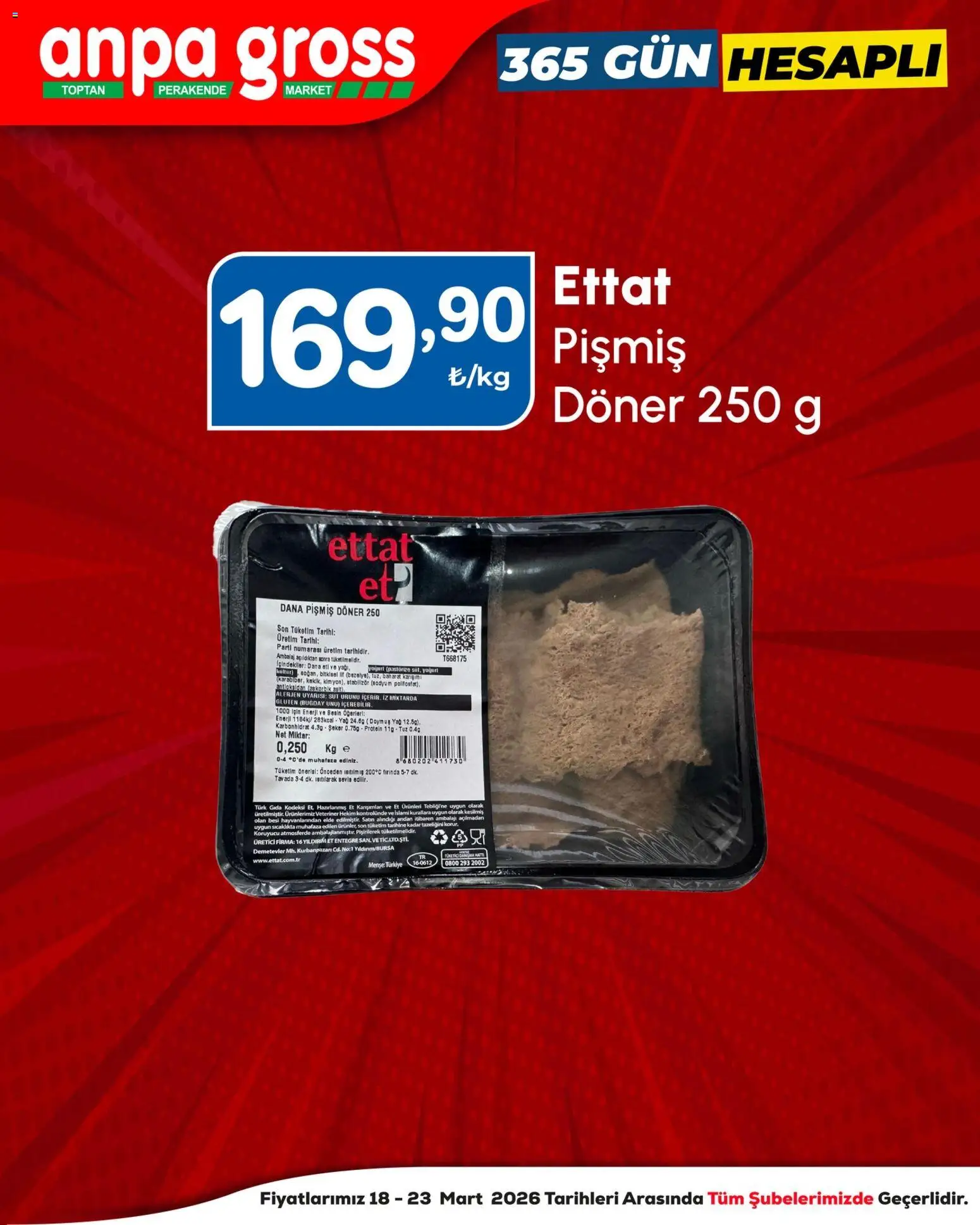 Anpa Gross - Kasap - 18.03.2026 tarihinden itibaren geçerlidir | Sayfa: 2 | Ürünler: Döner, Süt, Baharat, Tuz