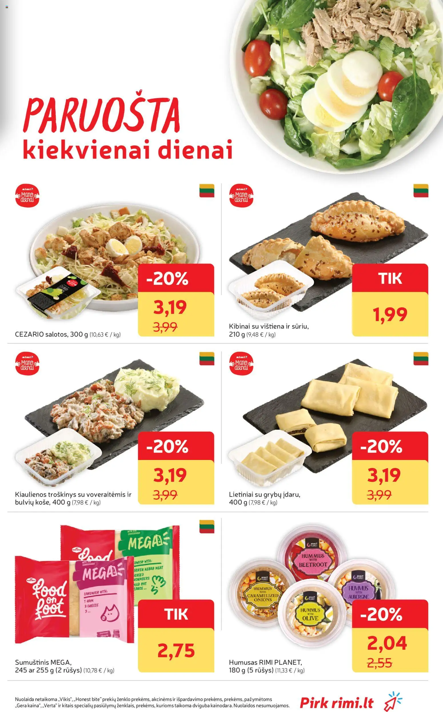 Rimi akcijos nuo 24.02.2026 | Puslapis: 13 | Prekių: Kiaulienos, Sumuštinis, Vištiena