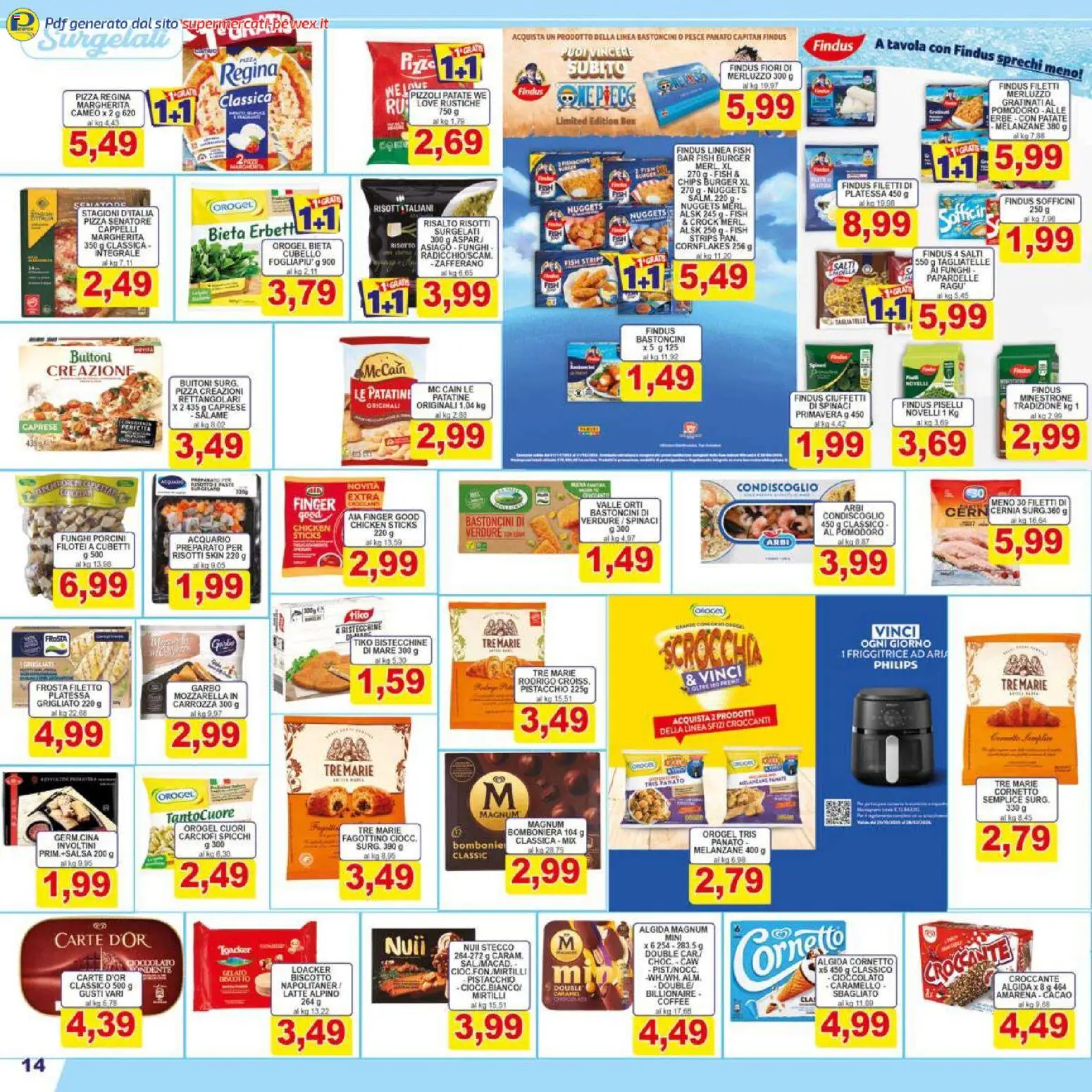 Volantino Pewex del 13.02.2026 | Pagina: 14 | Prodotti: Friggitrice ad aria, Cornetto, Mozzarella, Cacao