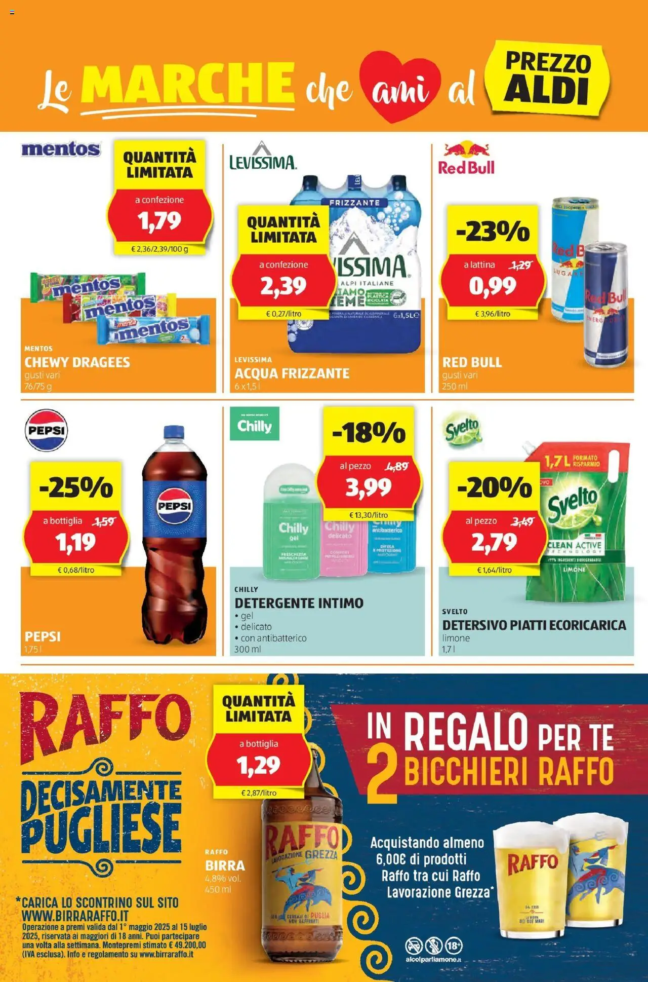 Volantino Aldi del 22.06.2025 | Pagina: 15 | Prodotti: Detergente intimo, Acqua, Limone, Red Bull