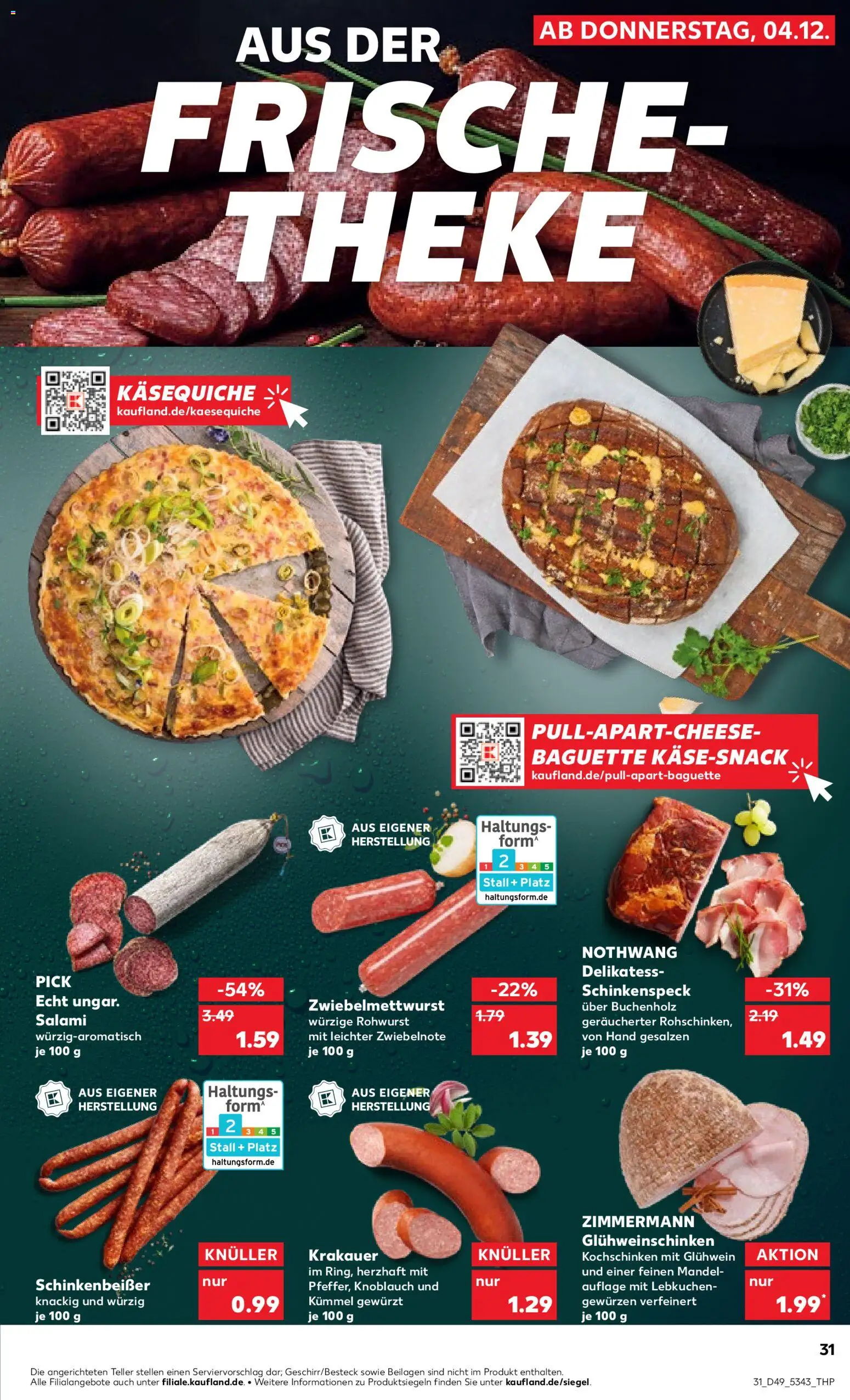 Kaufland prospekt Stuttgart	 – gültig ab 07.12.2025 | Seite: 31 | Produkte: Theke, Baguette, Knoblauch, Salami