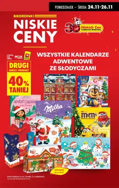 Pogląd oferty "Milka, Milka advent calendar" - ważna od 24.11.2025 | Strona: 19 | Produkty: Kalendarze adwentowe, M&M's, Kalendarz, Milka