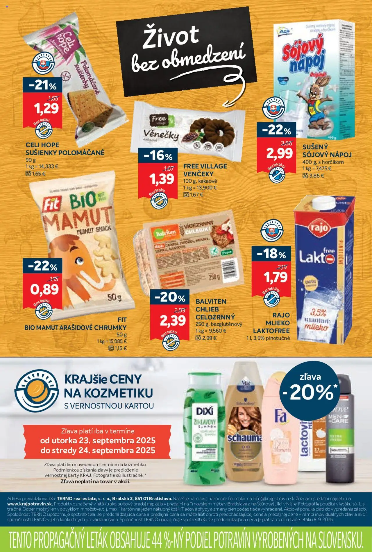 Nové Kraj akcie – leták je platný od 18.09.2025 | Strana: 14 | Produkty: Mlieko, Chlieb