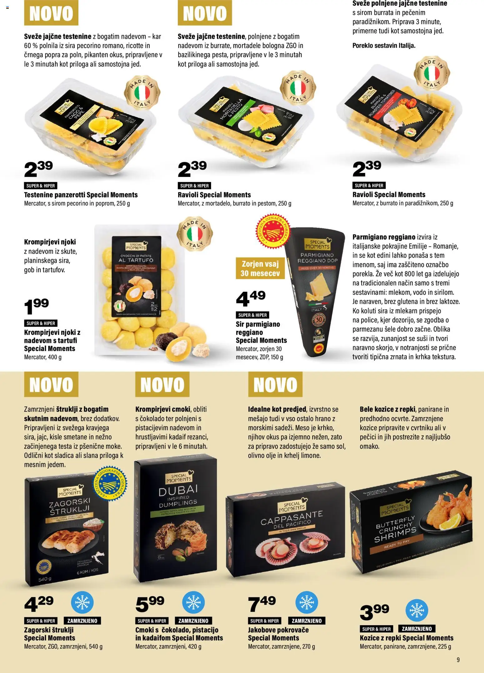 Novi Mercator katalog ponudbe – veljaven od 13.11.2025 | Stran: 9 | Izdelki: Kos, Suši, Olje, Testenine