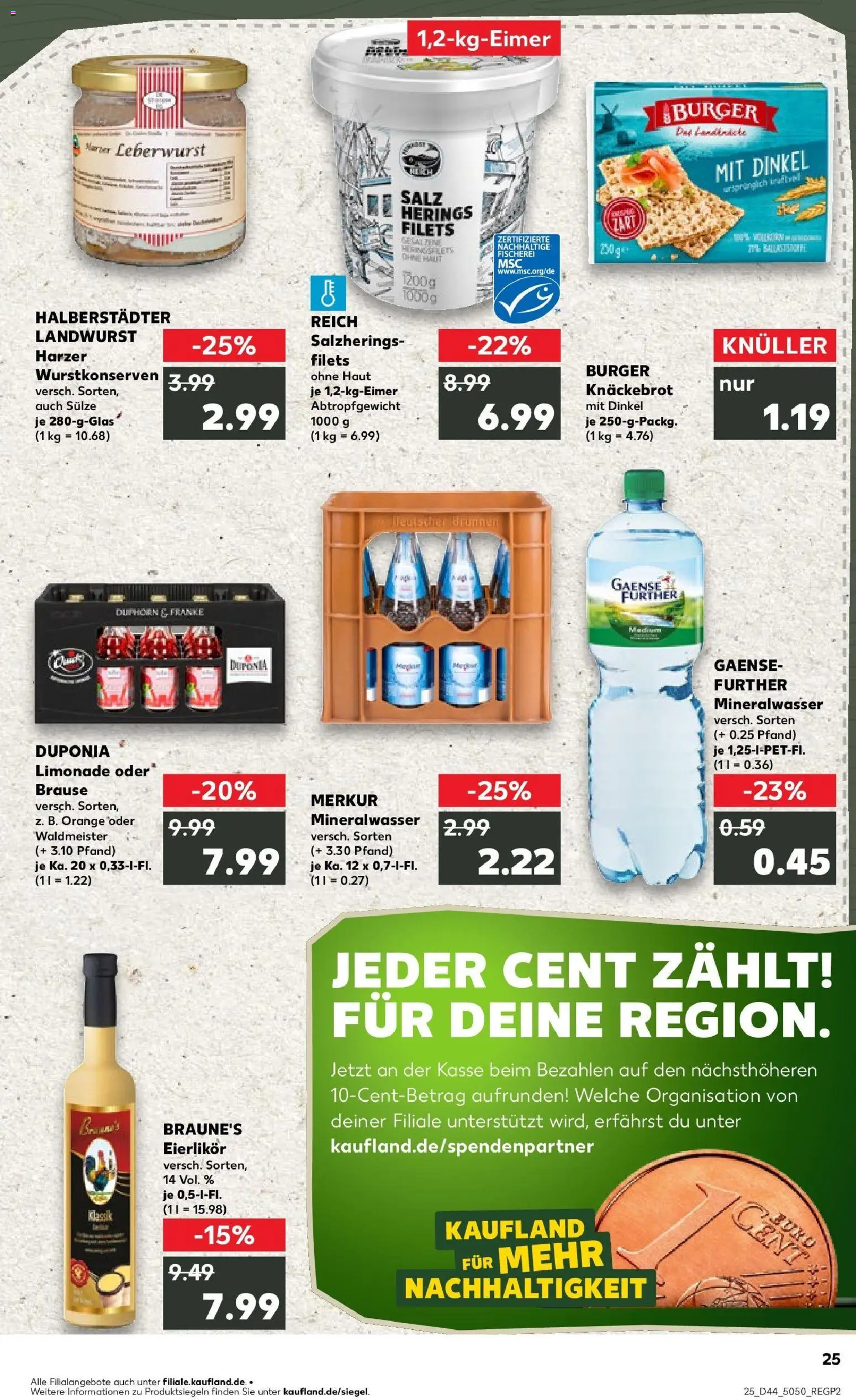 Kaufland prospekt Oschersleben (Bode)	 – gültig ab 30.10.2025 | Seite: 25 | Produkte: Burger, Limonade, Mineralwasser, Salz