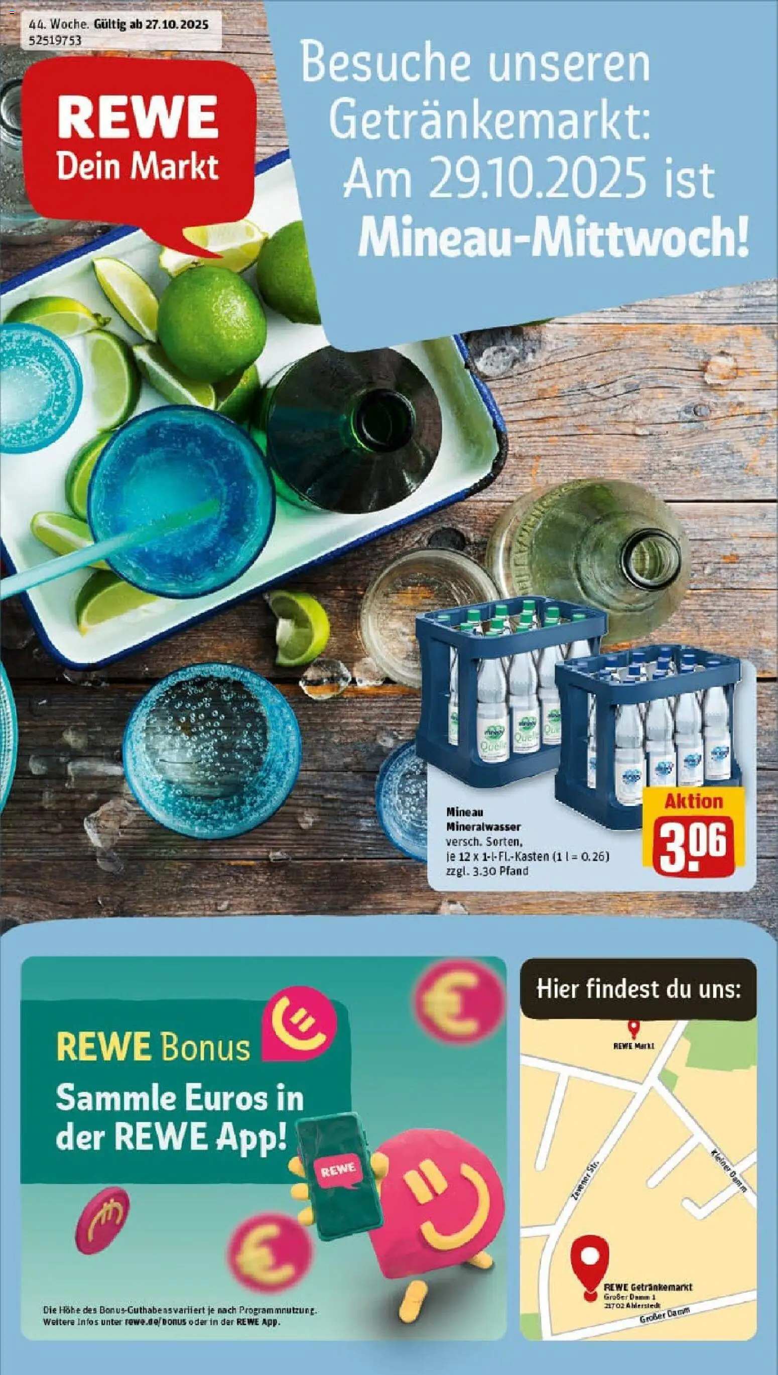 Rewe prospekt Ahlerstedt	 – gültig ab 26.10.2025 | Seite: 1 | Produkte: Mineralwasser