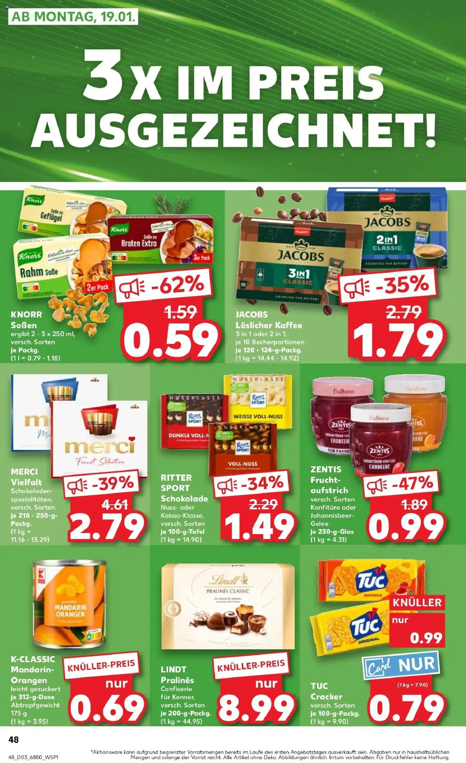 Kaufland prospekt Schmelz	 – gültig ab 15.01.2026 | Seite: 48 | Produkte: Schokolade, Ritter sport, Orangen, Lindt
