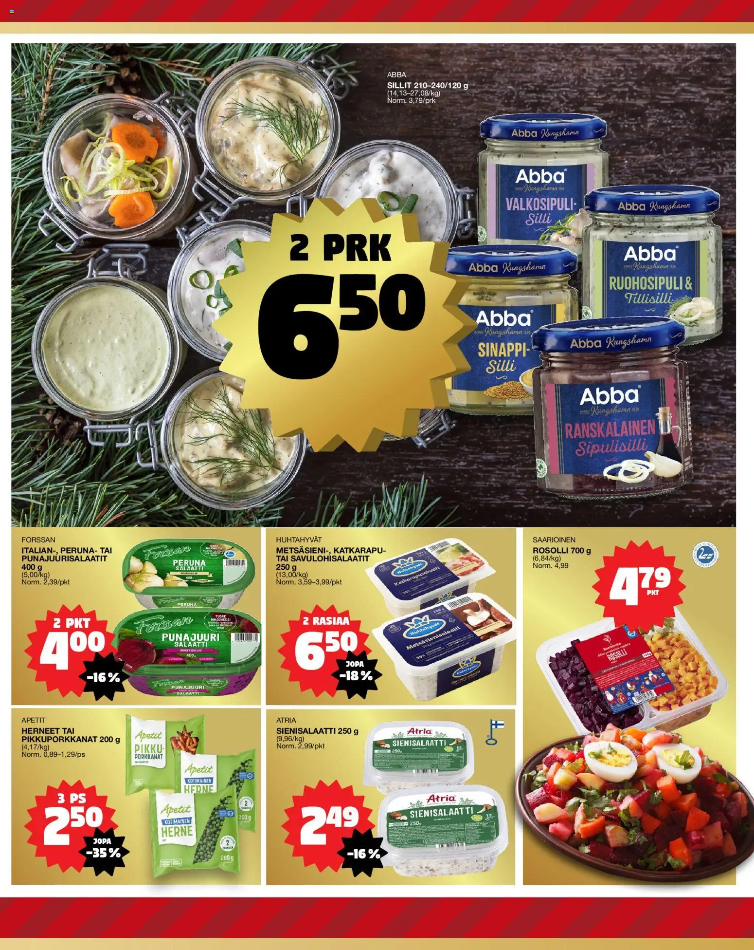 Tokmanni - EUROSPAR – voimassa 18.12.2025 alkaen | Sivu: 5 | Tuotteet: Savulohi, Silli, Peruna, Salaatti