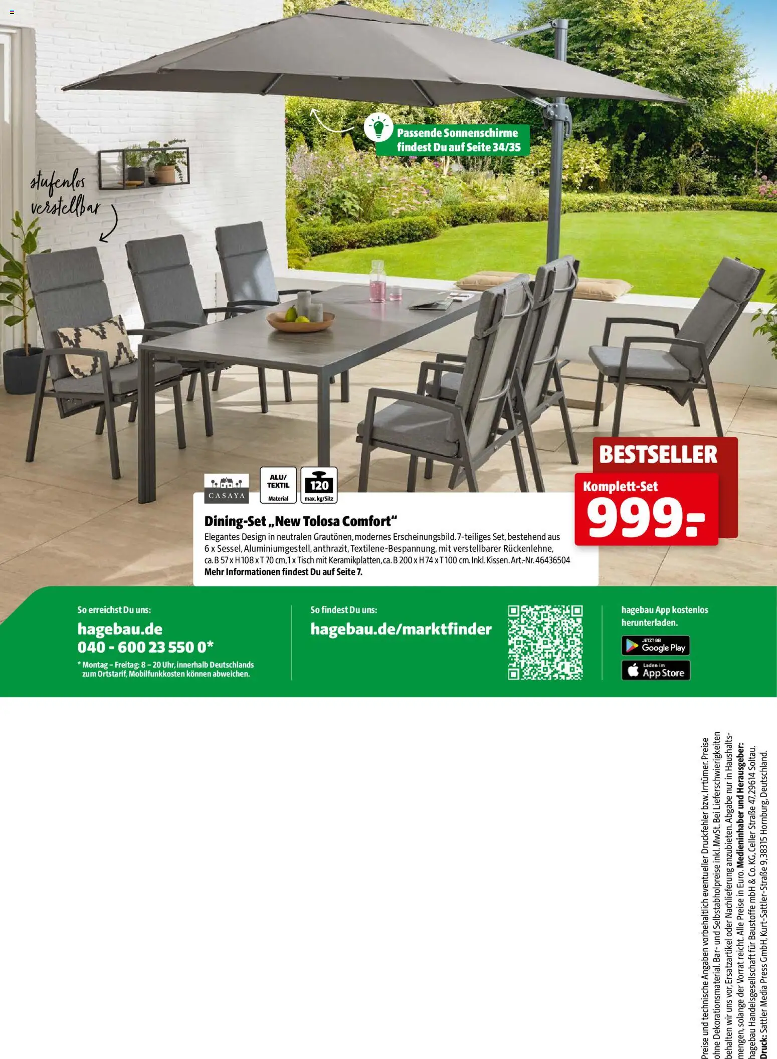 Hagebau Gartenmöbelsortiment – gültig ab 02.03.2026 | Seite: 48 | Produkte: Tisch