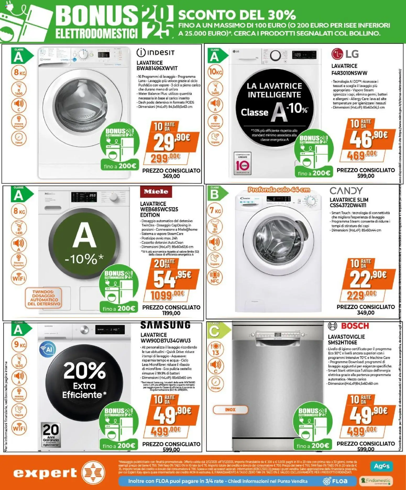 Volantino Expert del 02.12.2025 | Pagina: 24 | Prodotti: Lavatrice, Lavastoviglie, Miele, Samsung