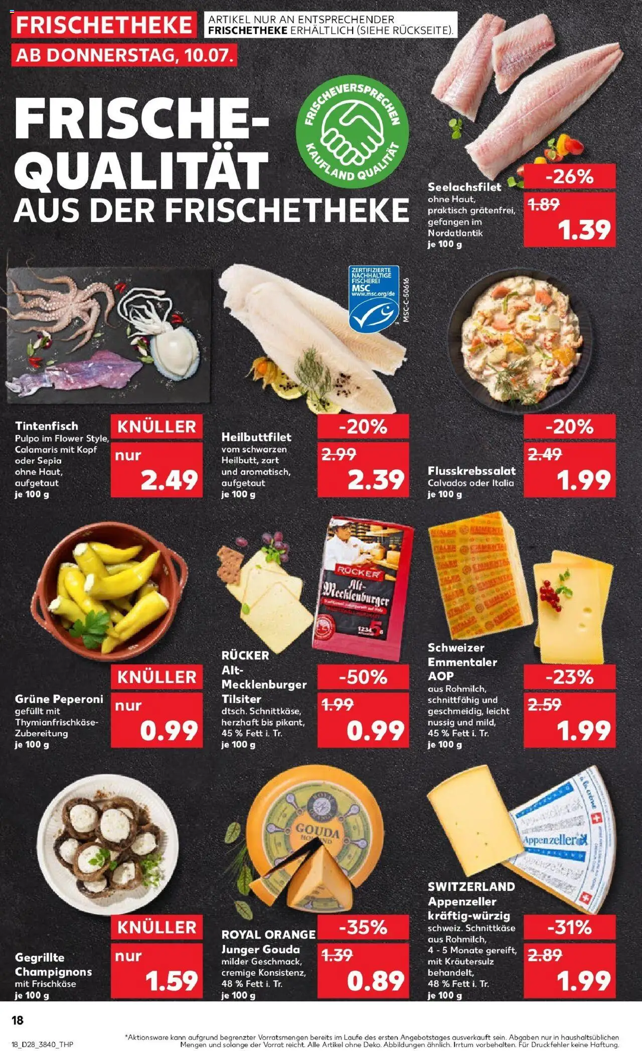 Kaufland prospekt Worms	 - gültig ab dem 09.07.2025 | Seite: 18 | Produkte: Gouda, Tintenfisch, Champignons, Frischkase