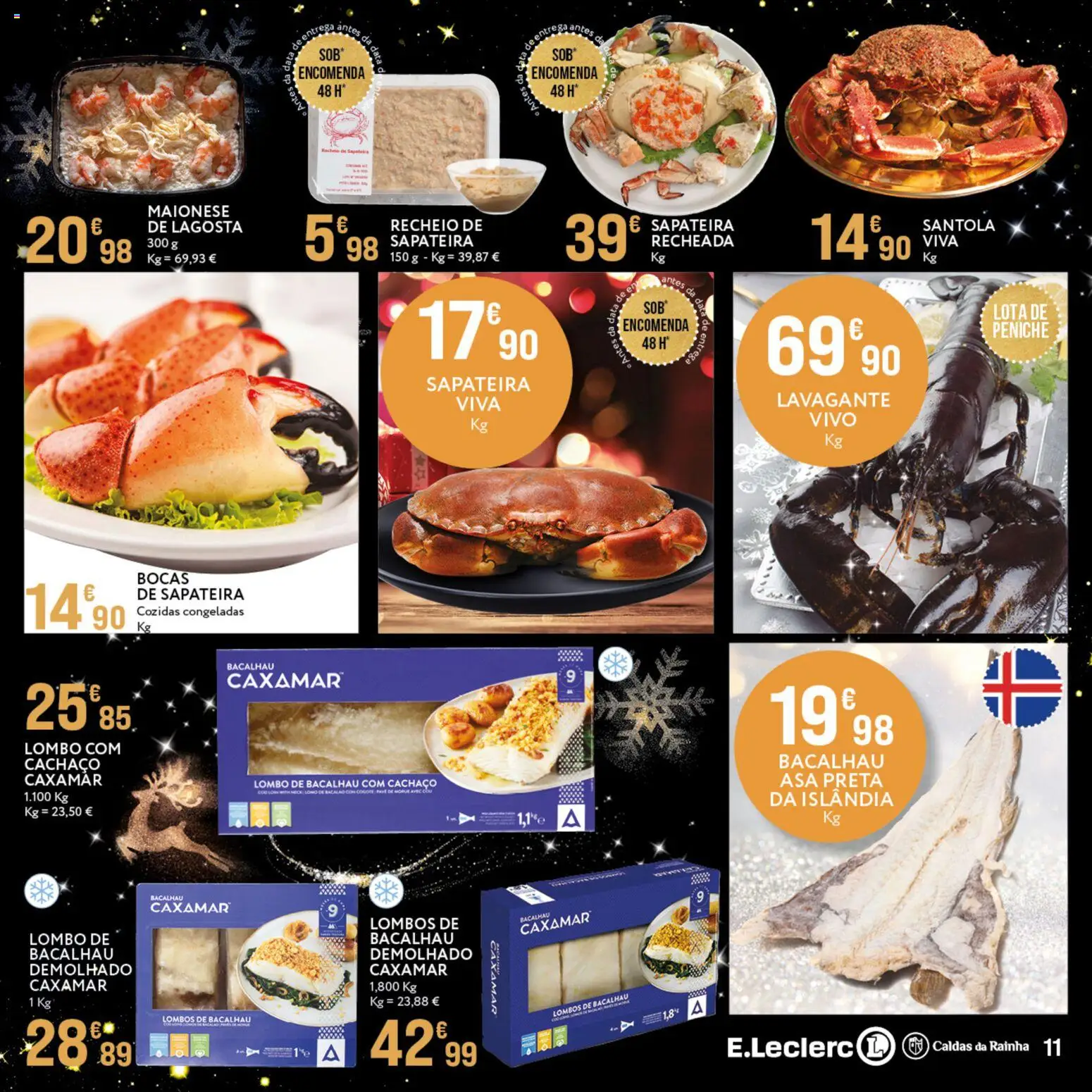 E.Leclerc - Folheto Gourmet Caldas da Rainha │ válido de 16.12.2025 | Página: 11 | Produtos: Bacalhau, Lagosta, Lombo, Maionese