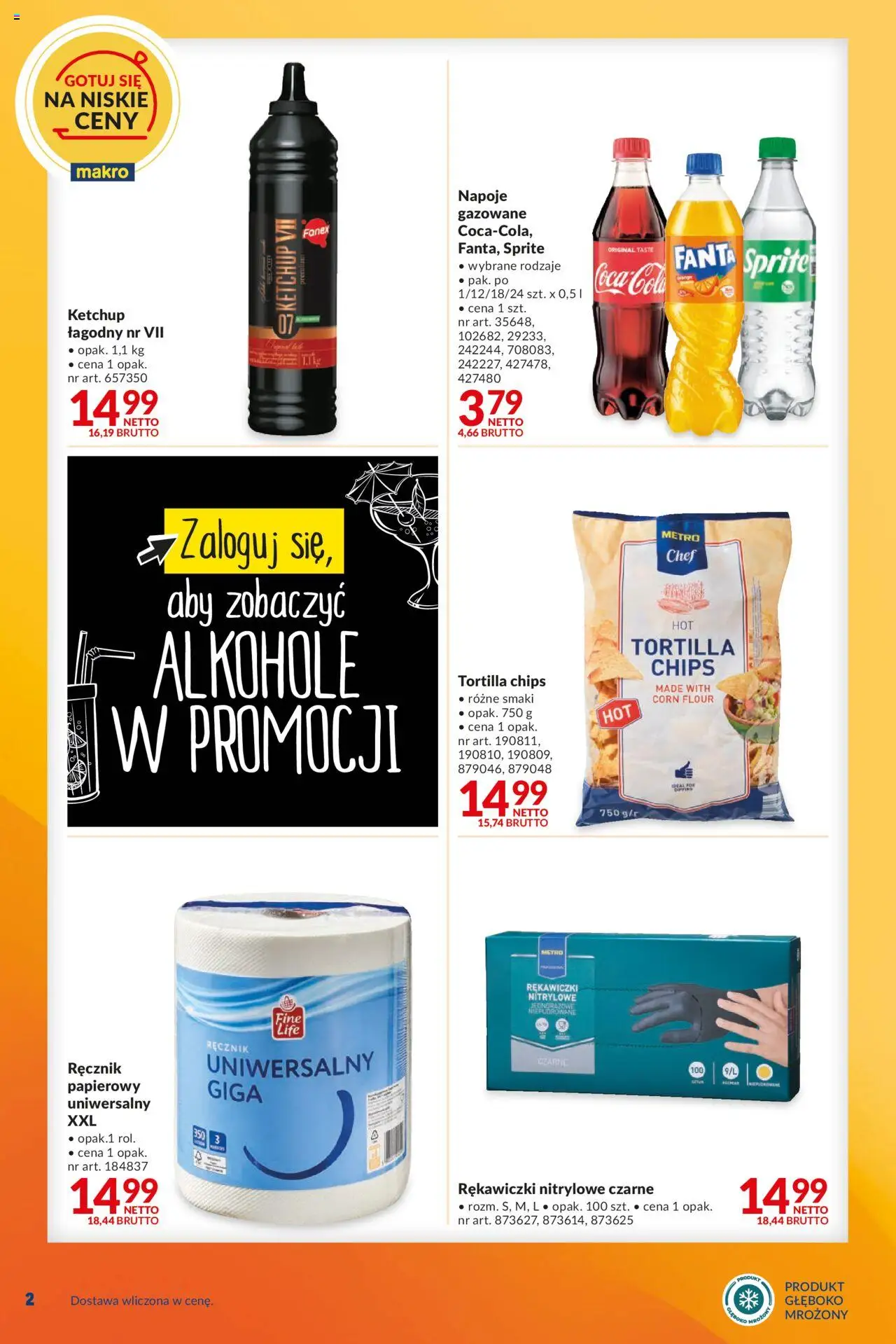 Makro Gazetka - Dostawy dla gastronomii od 10.06.2025 | Strona: 2 | Produkty: Ketchup, Napoje, Tortilla, Ręcznik papierowy