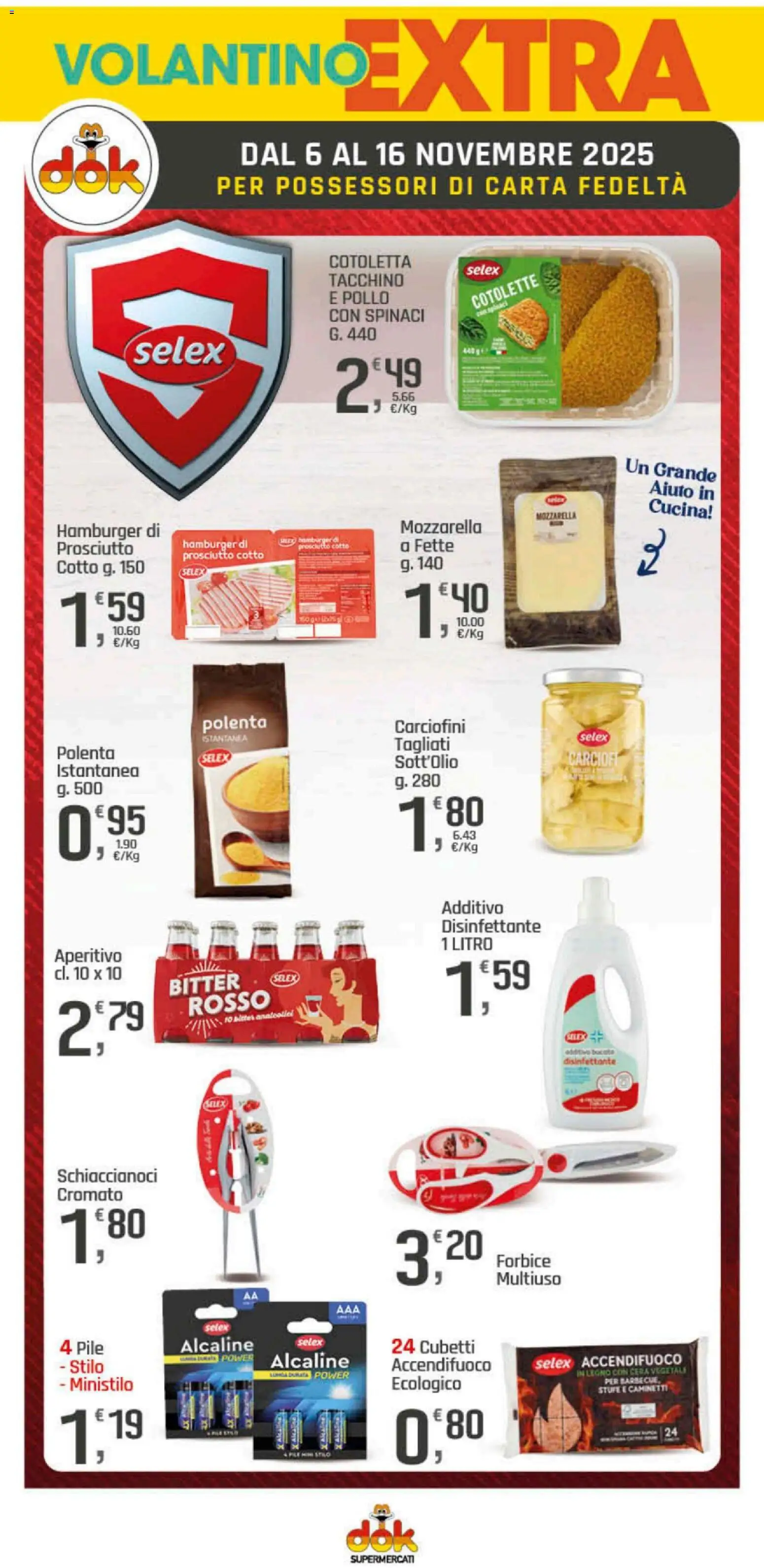 Volantino DOK del 06.11.2025 | Pagina: 14 | Prodotti: Prosciutto, Spinaci, Forbice, Aperitivo