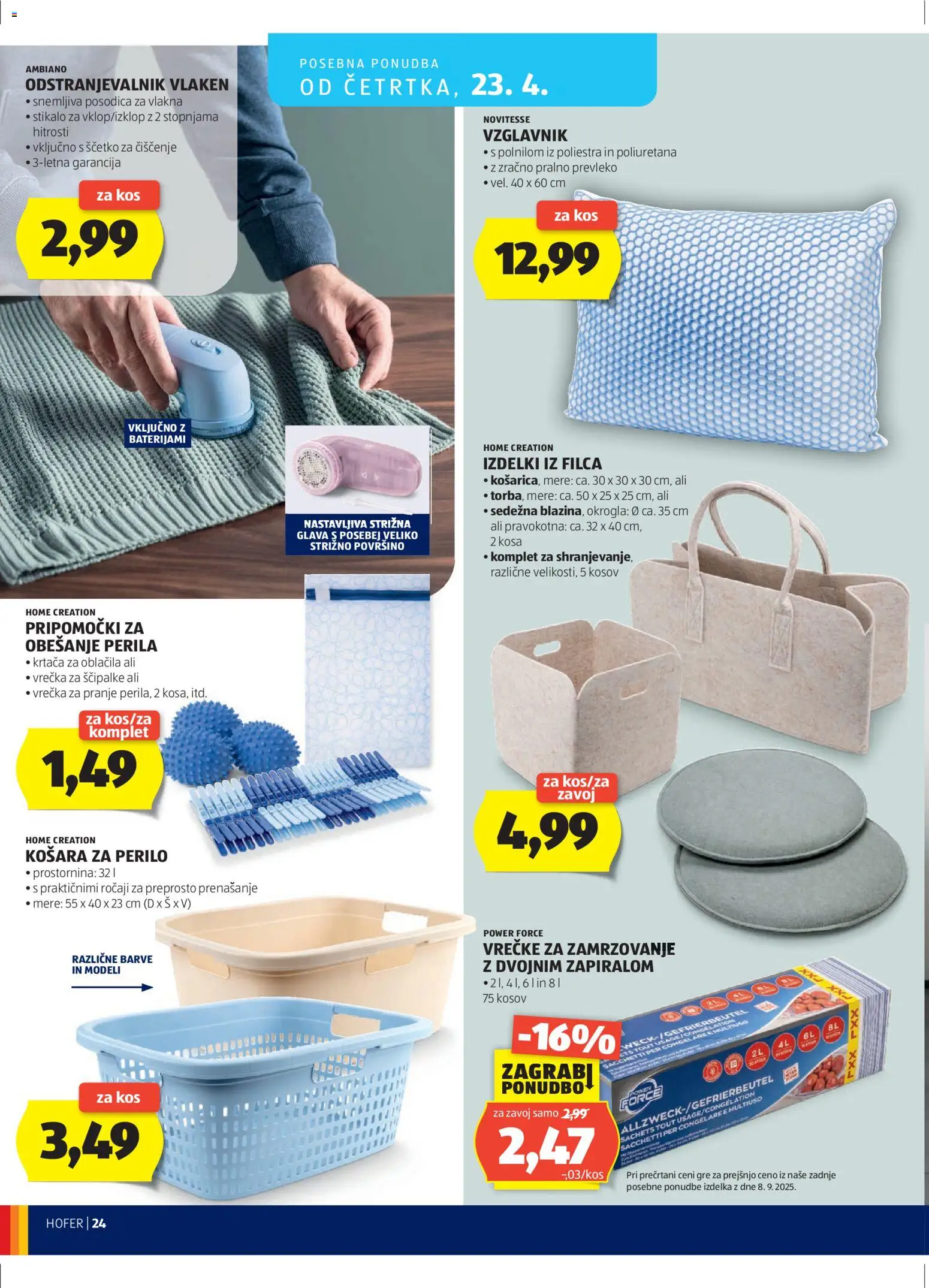 Hofer SI katalog | vrijedi od 15.04.2026 | Stranica: 24 | Proizvodi: Košara