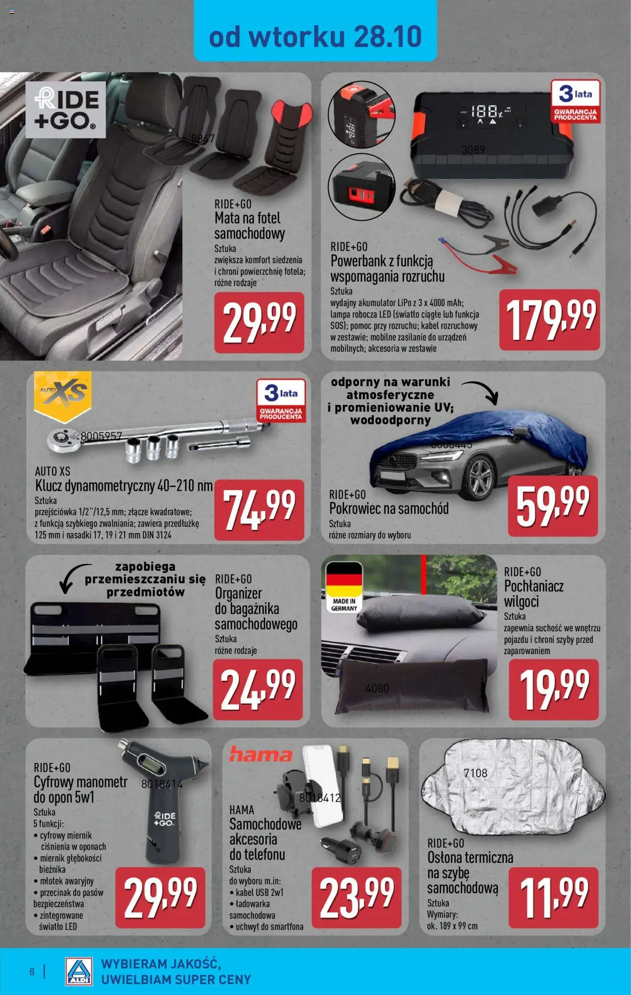 Aldi Gazetka - Artykuły przemysłowe i tekstylia od 27.10.2025 | Strona: 8 | Produkty: Kabel, Złącze, USB, Fotel