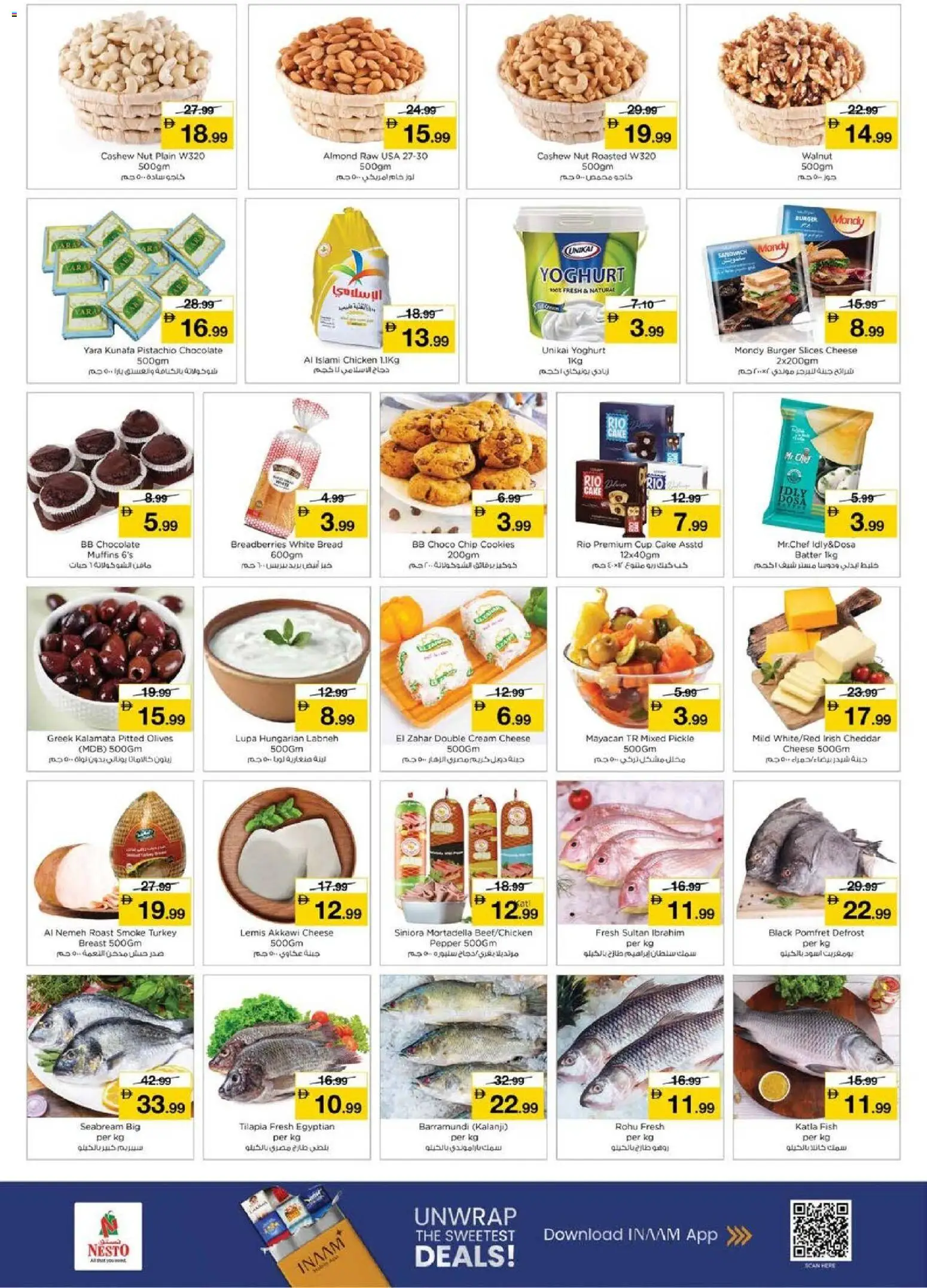 {H1} | Page: 4 | Products: Vajcia, Saláma, Banány, Čokoláda