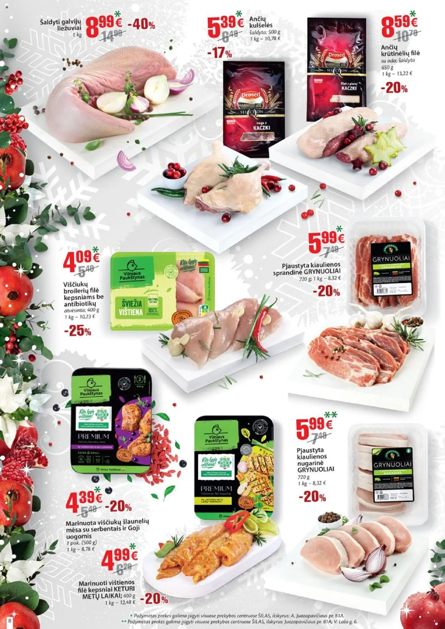 Šilas akcijos nuo 15.12.2025 | Puslapis: 8 | Prekių: Vištienos, Kiaulienos, Vištiena