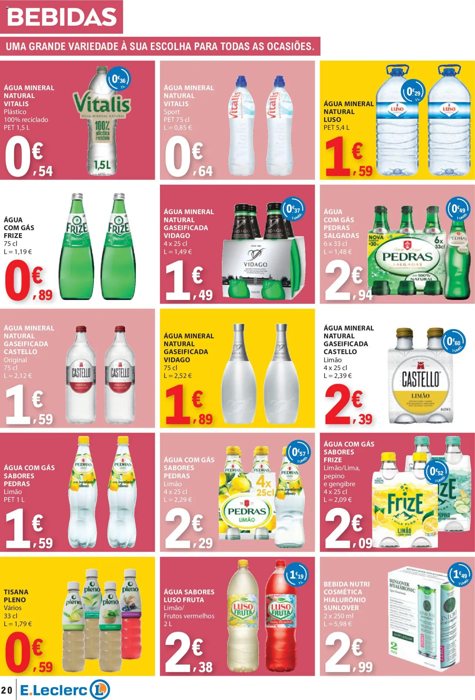 E.Leclerc folheto │ válido de 15.01.2026 | Página: 20 | Produtos: Agua, Água com gás, Água mineral, Bebida