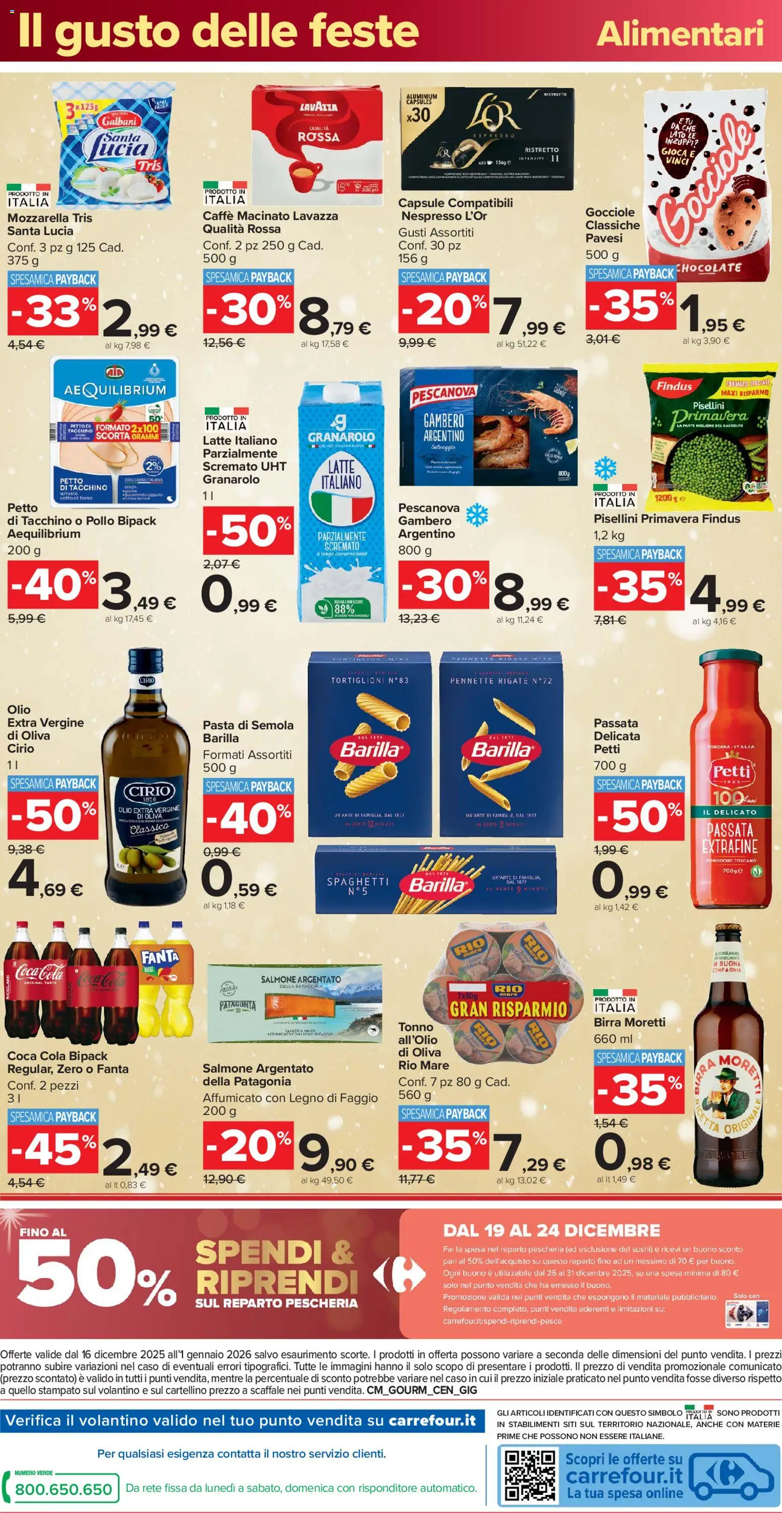 Volantino Carrefour del 16.12.2025 | Pagina: 32 | Prodotti: Mozzarella, Olio, Lavazza, Coca Cola