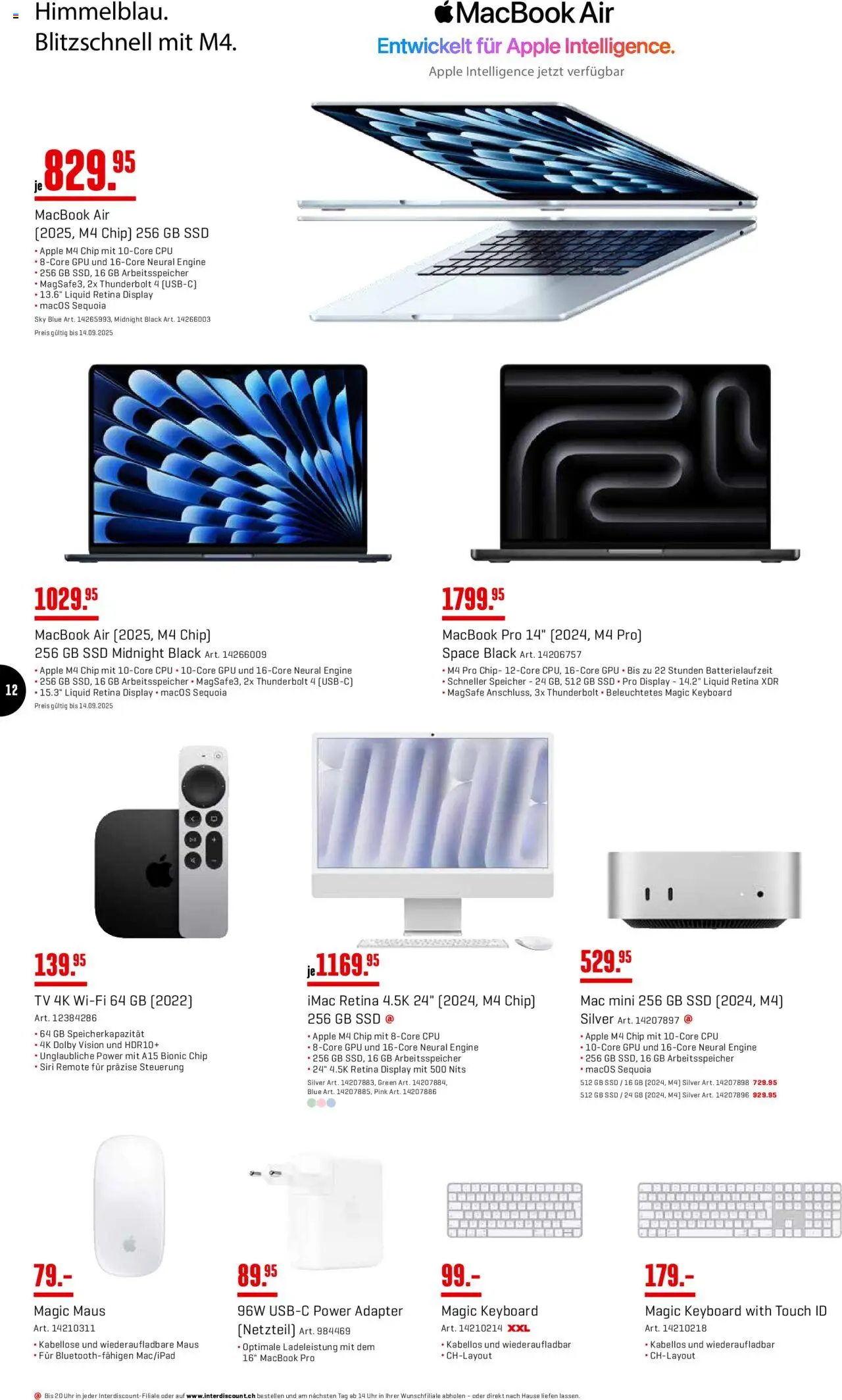 Interdiscount Aktionen Brand Love – gültig ab 08.09.2025 | Seite: 12 | Produkte: Imac, TV, Netzteil, Macbook