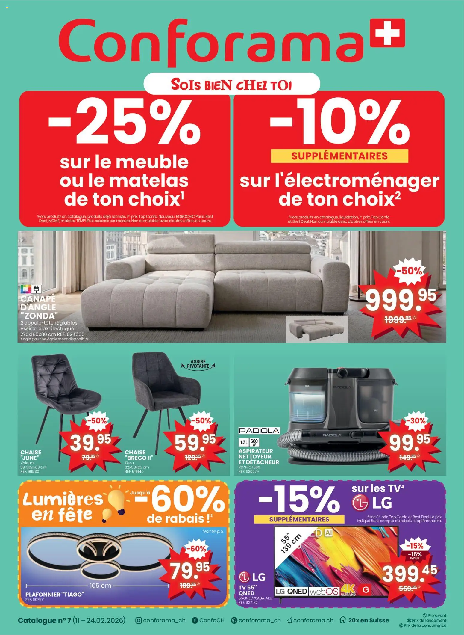 Conforama Aktionen FR – gültig ab 11.02.2026 | Seite: 1 | Produkte: TV, Top, LG