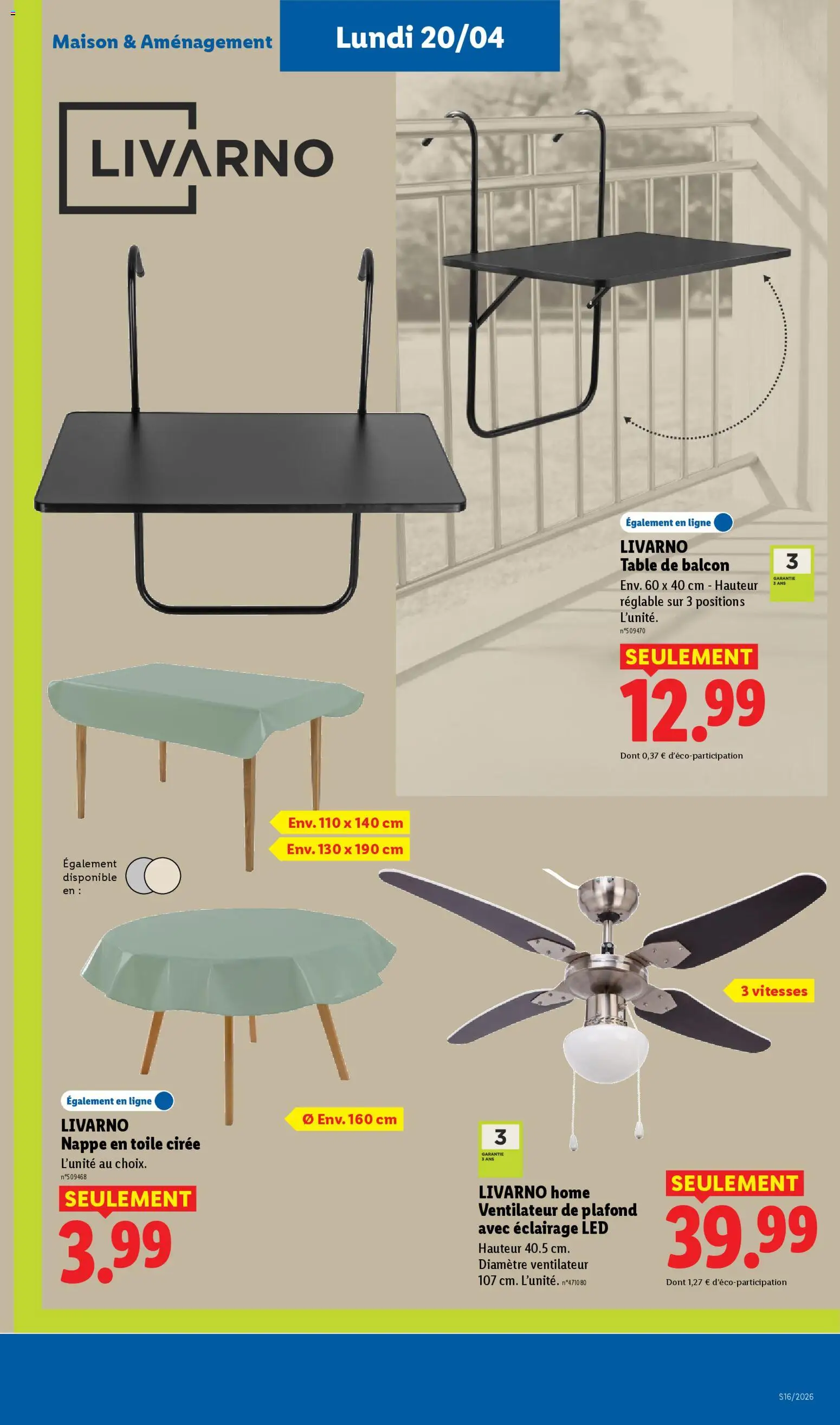 {H1} | Page: 51 | Produits: Ventilateur, Table, Nappe