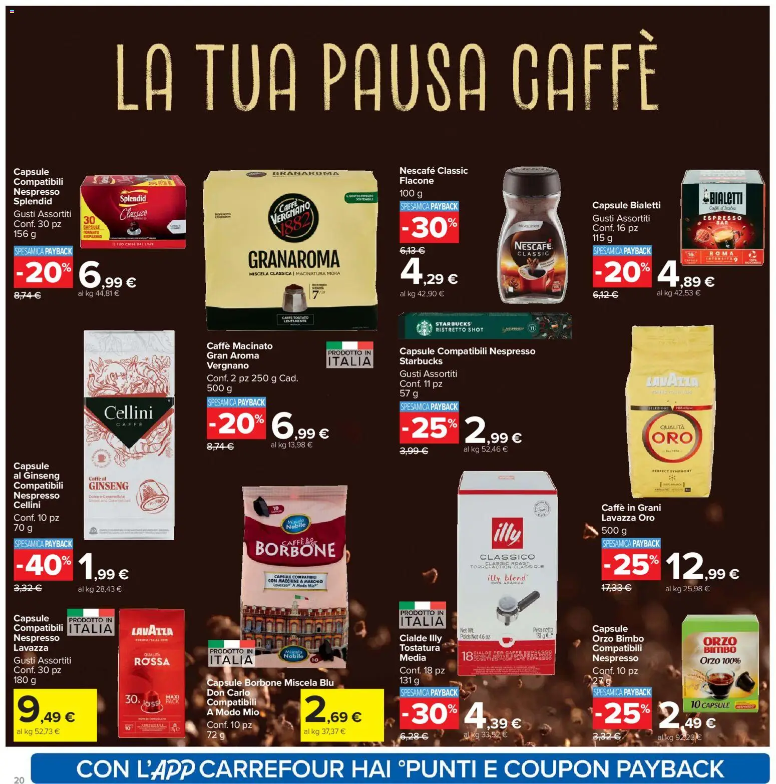 Volantino Carrefour del 02.12.2025 | Pagina: 20 | Prodotti: Mobile, Caffè, Caffè in grani, Macinato