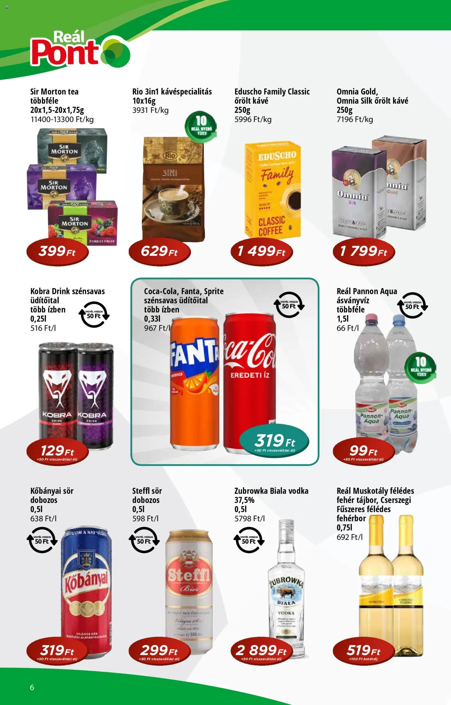 Reál akciós ujság - amely érvényes a következő dátumtól: 14.01.2026 | Oldal: 6 | Termékek: Kisela pavlaka, Steffl sör, Steffl, Ásványvíz