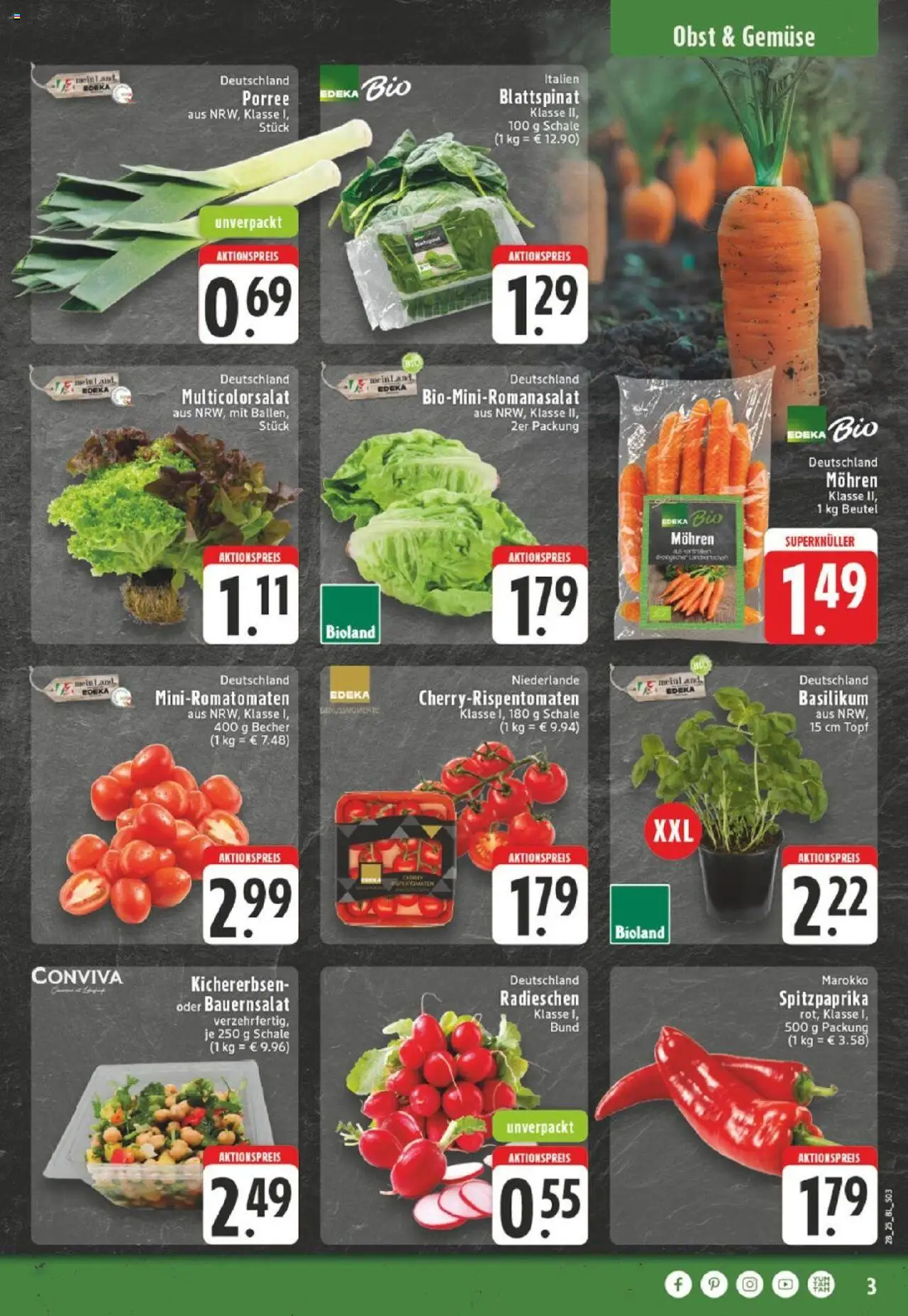 Edeka Prospekt 	 - gültig ab dem 07.07.2025 | Seite: 3 | Produkte: Mohren, Gemüse, Obst